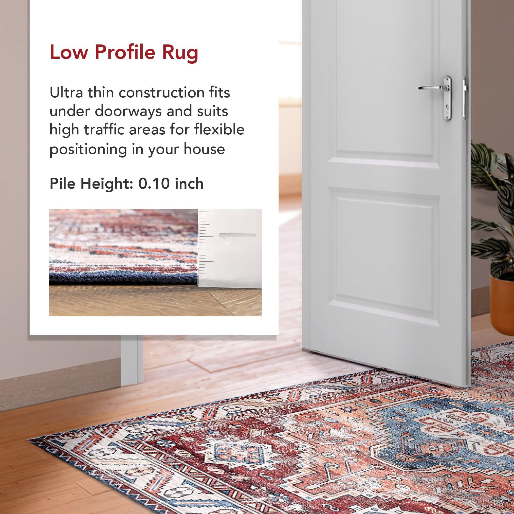 Nuloom Marli Pet Friendly Machine Washable Faded Medallion Area Rug, 5' x 8', Rust