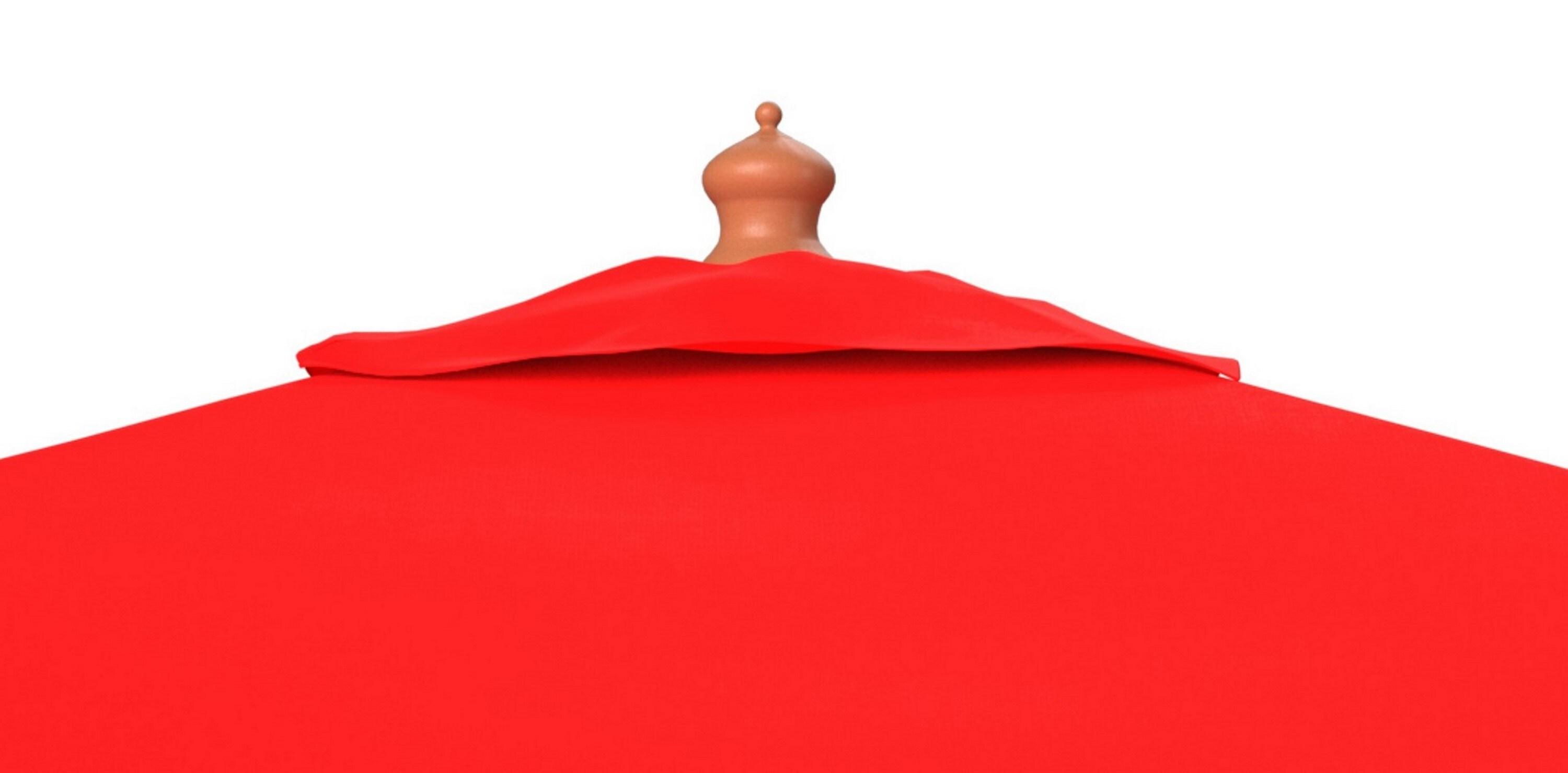 Velop 7.5 Ft Square Wooden Pulley Market Umbrella - PAT8409 - Red - Safavieh