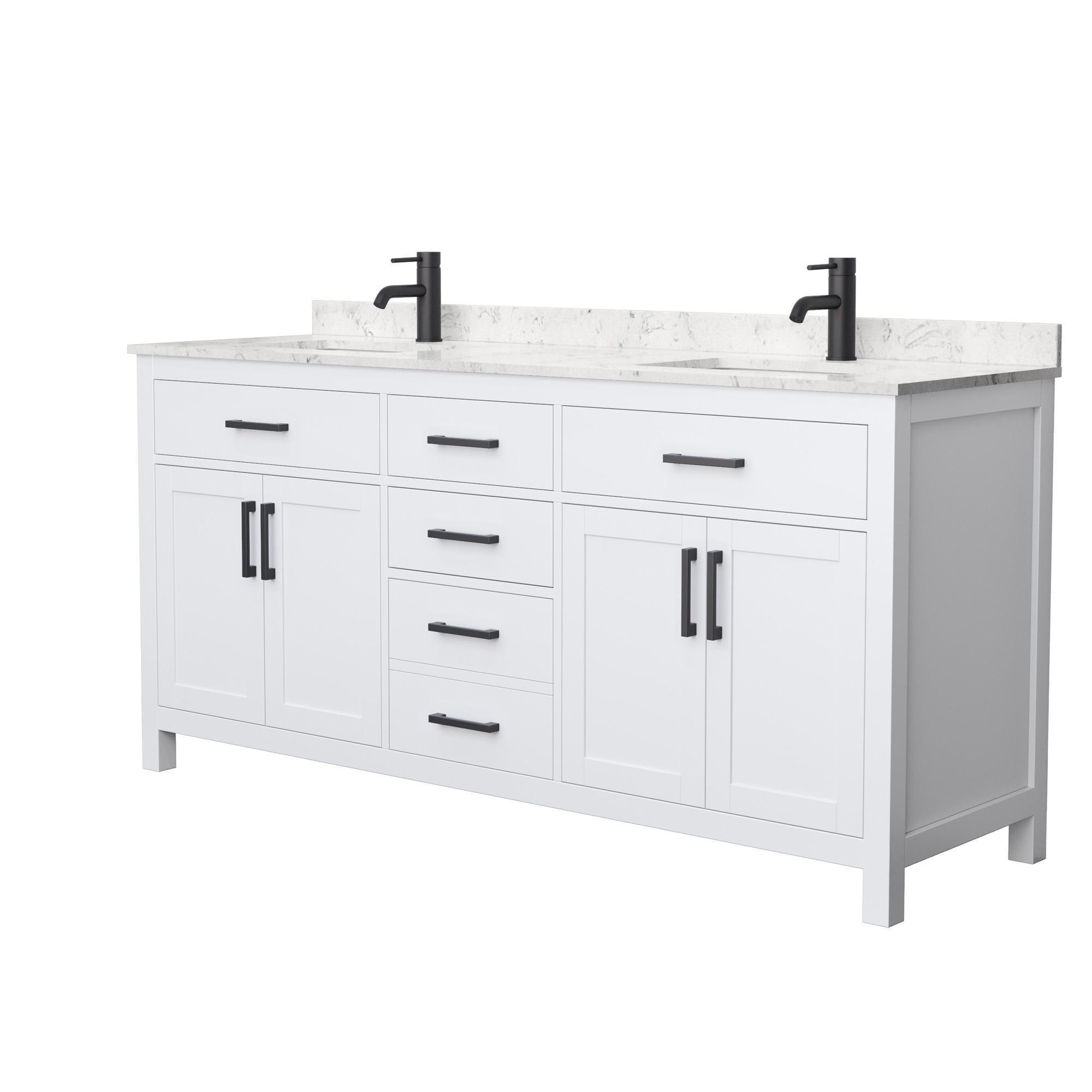 Beckett 72" Freestanding Double Bathroom Vanity with Cultured Marble Top