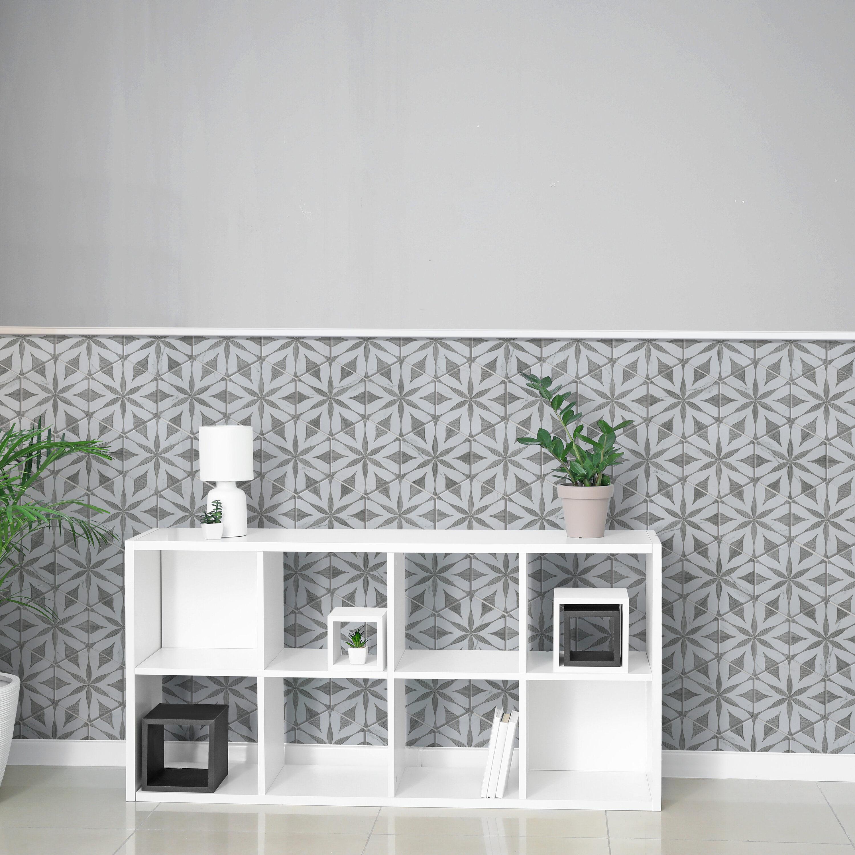 Llama Flower Loire 8-5/8 In. X 9-7/8 In. Porcelain Floral Look Wall & Floor Tile