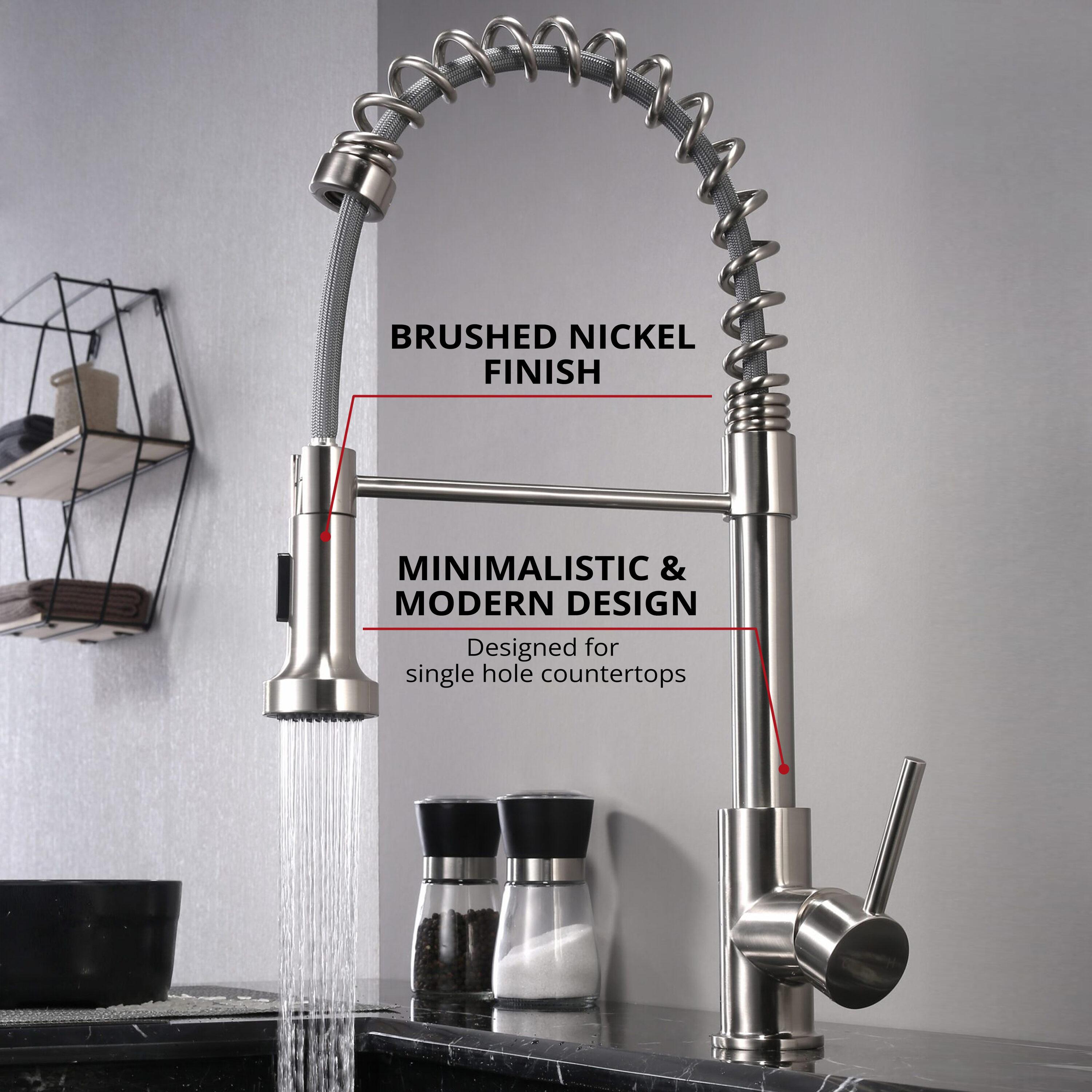 Lanuvio Brass Single-Handle Pull-Down Spray Kitchen Faucet