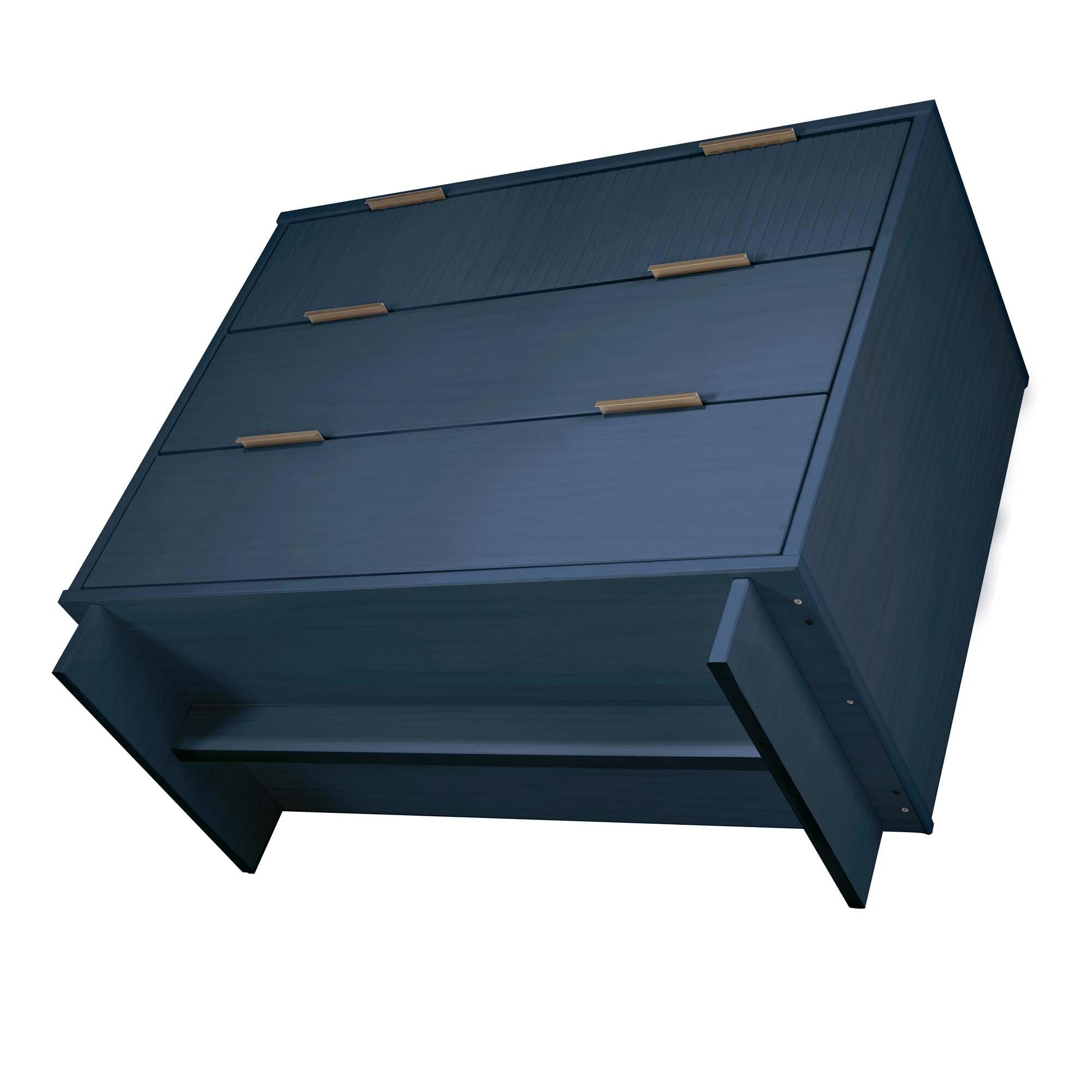 Manhattan Comfort 2pc Granville Dresser and Nightstand Bedroom Set Midnight Blue: Modern Style, Anti-Tip, Dry Dust Care