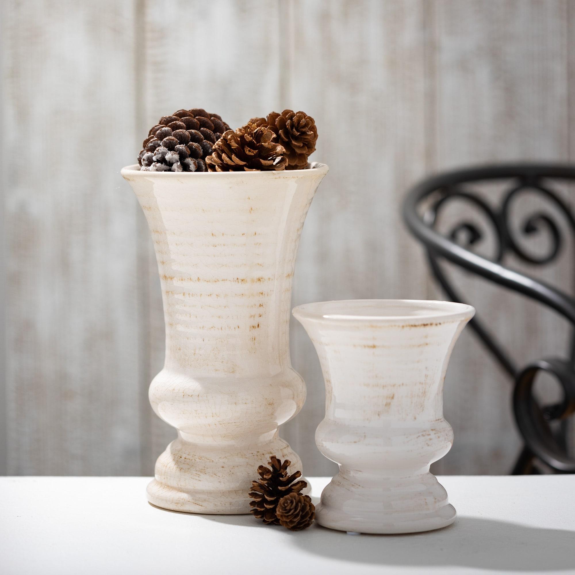 Sullivans Urn Vase 6"H Off-White