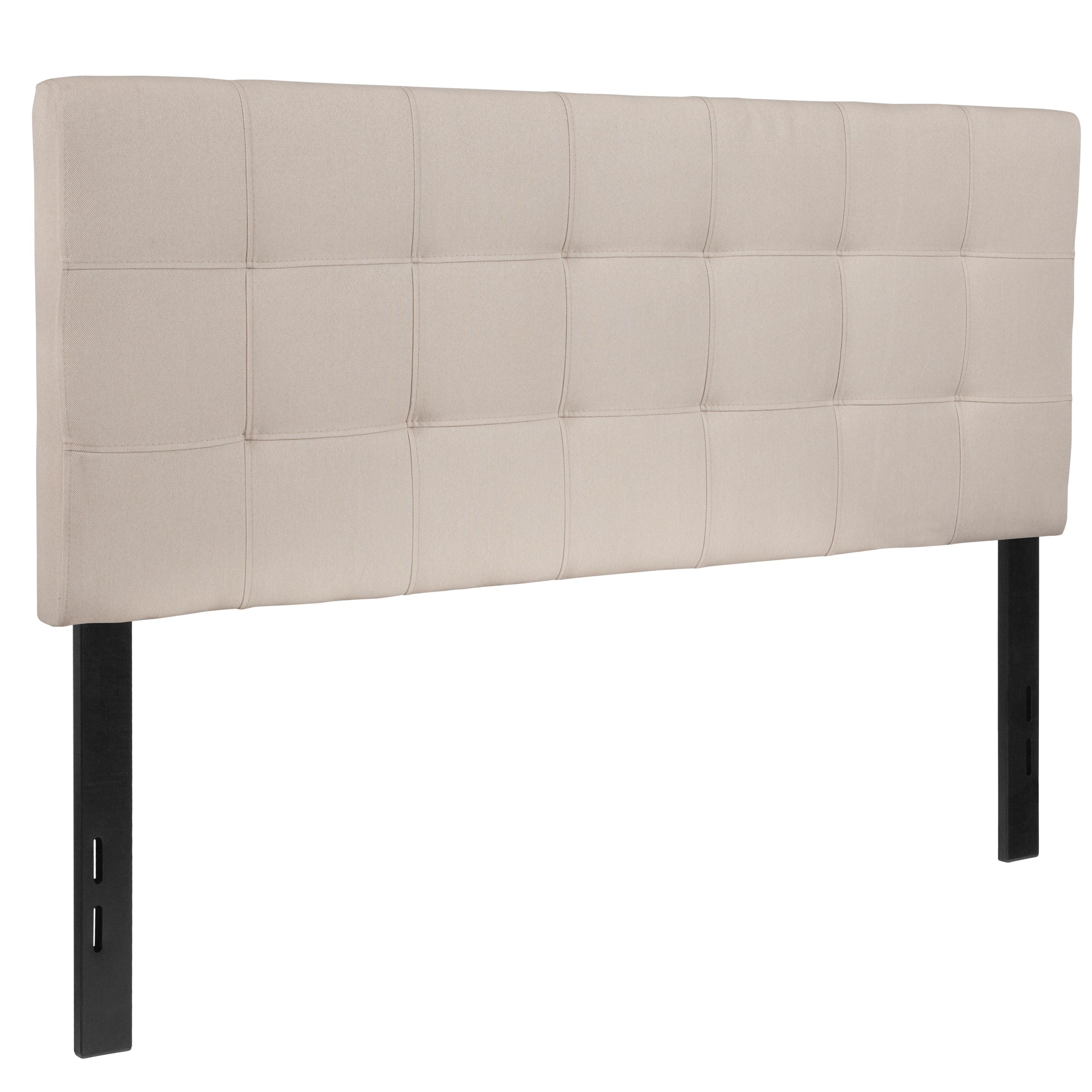 Flash Furniture Bedford Tufted Upholstered Full Size Headboard in Beige Fabric