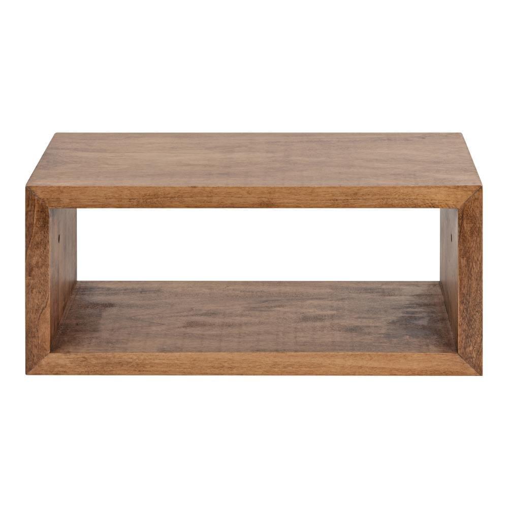 Kate & Laurel All Things 18" x 8" Holt Wood Wall Shelf Rustic Brown - Decor: Modern Geometric Floating Storage