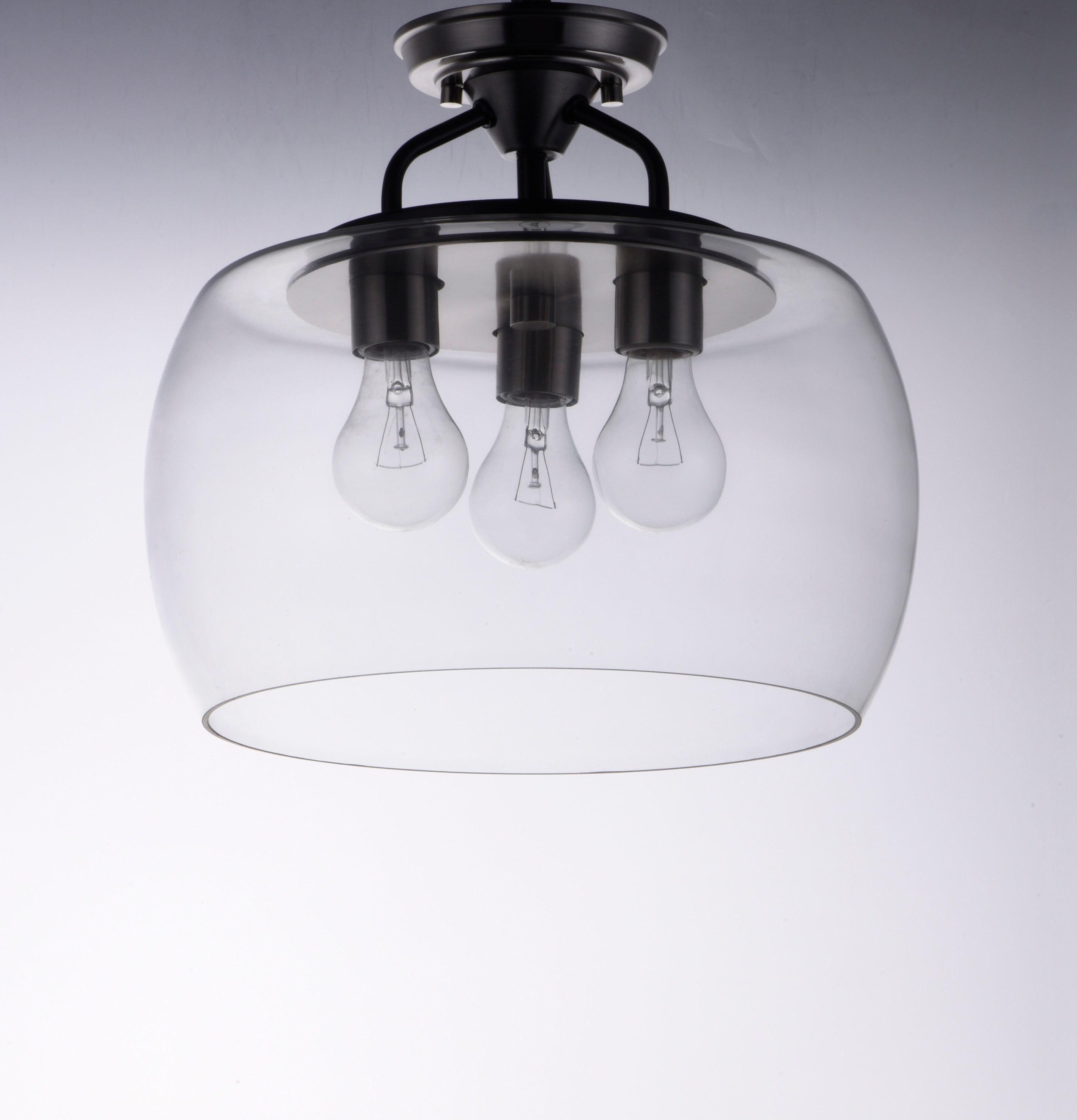 Maxim Lighting Goblet 3 - Light Semi-Flush Mount in  Black/Satin Nickel