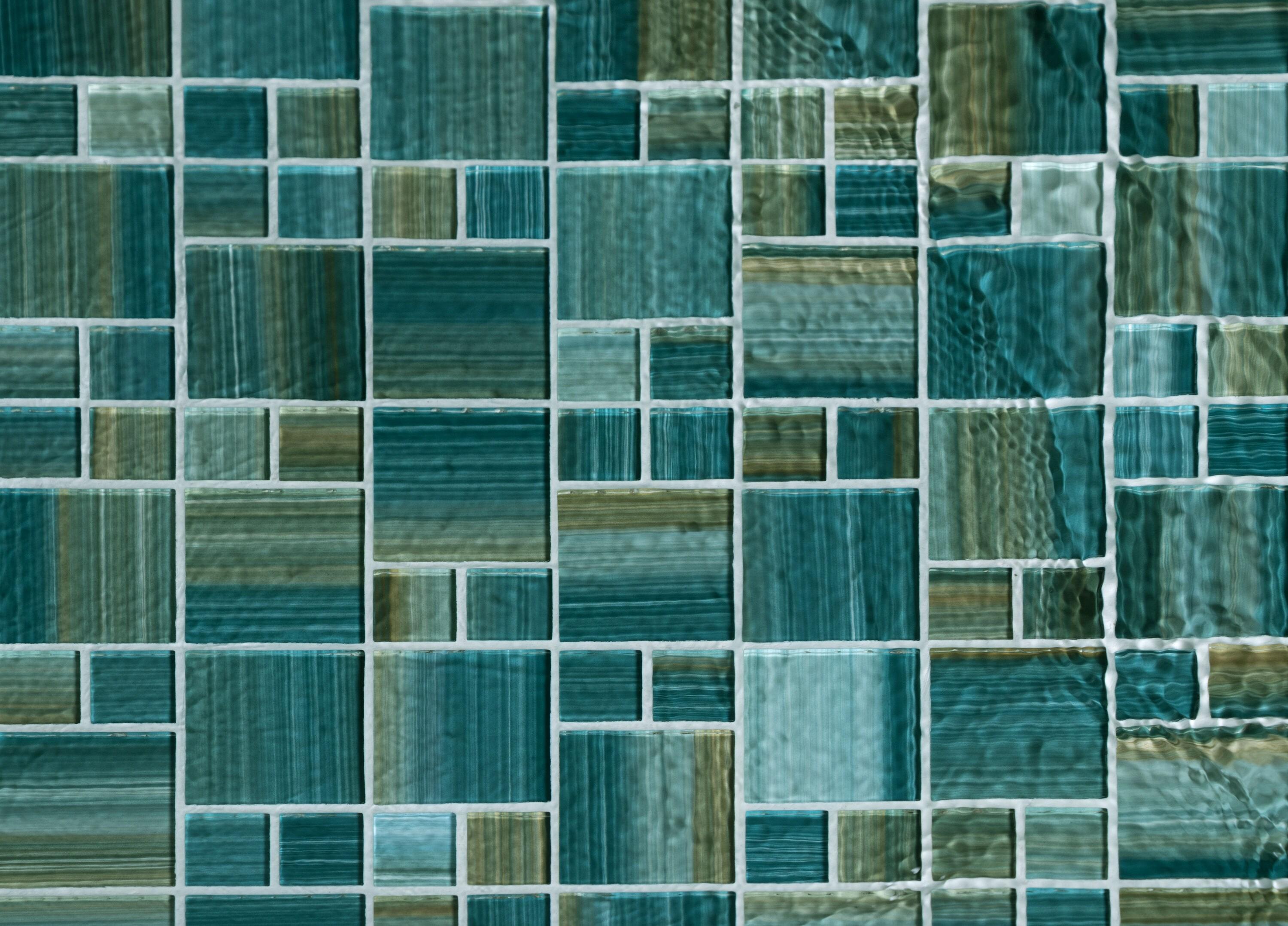 Swimming Pool Random Sized Straight Edge Glass Mosaic Tile