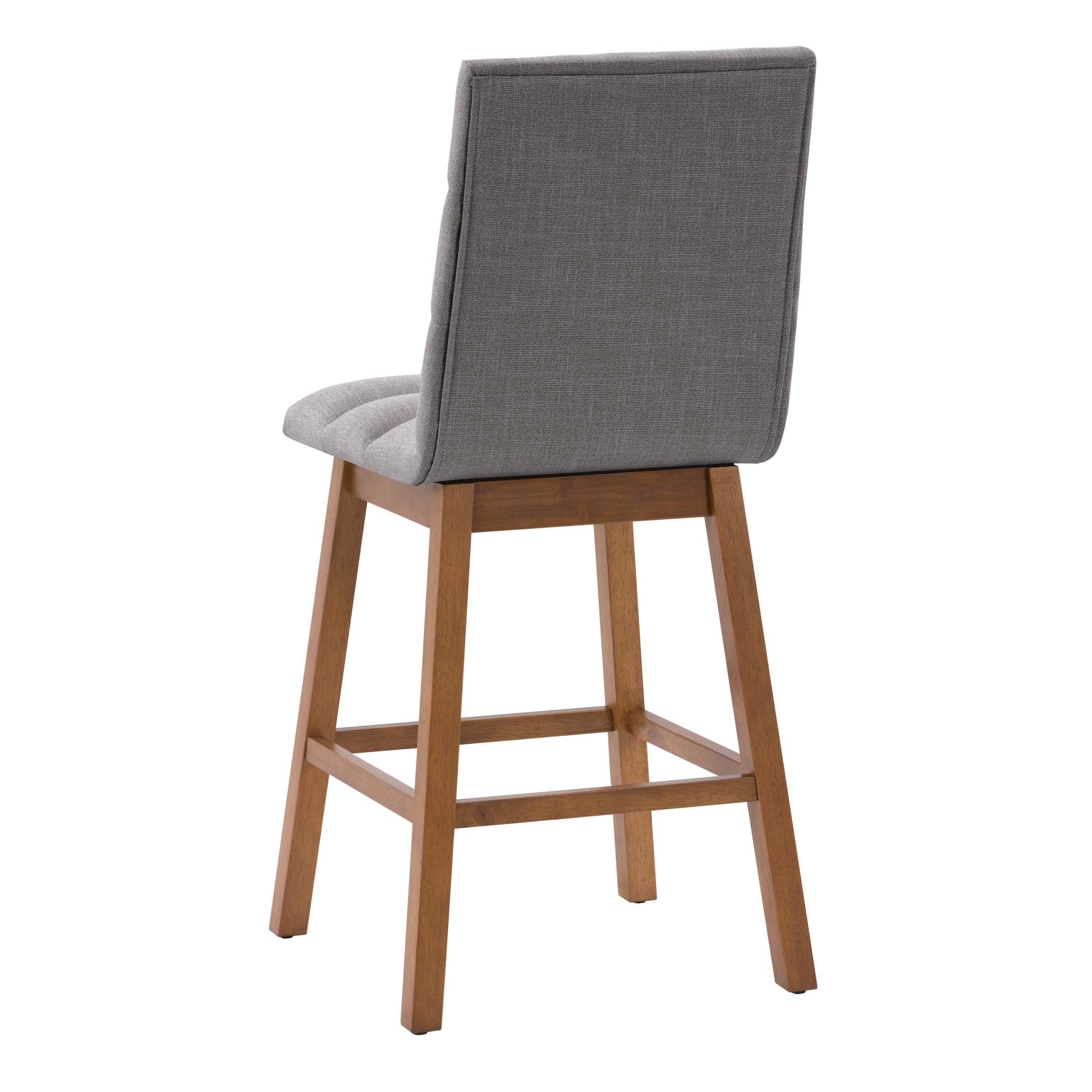 CorLiving Set of 2 Boston Channel Tufted Fabric Barstools Light Gray: Upholstered, Rubberwood Legs, Foam Padded