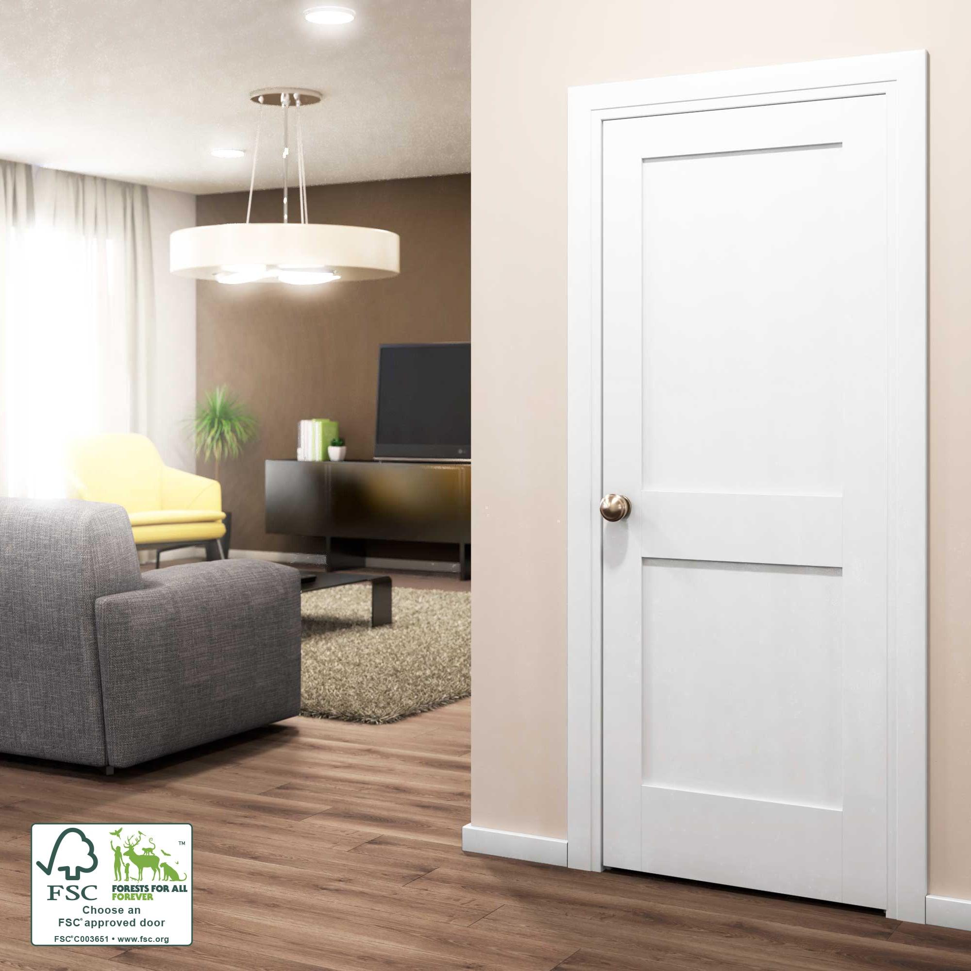Trimlite Primed 2 Panel Interior Shaker Door Slab