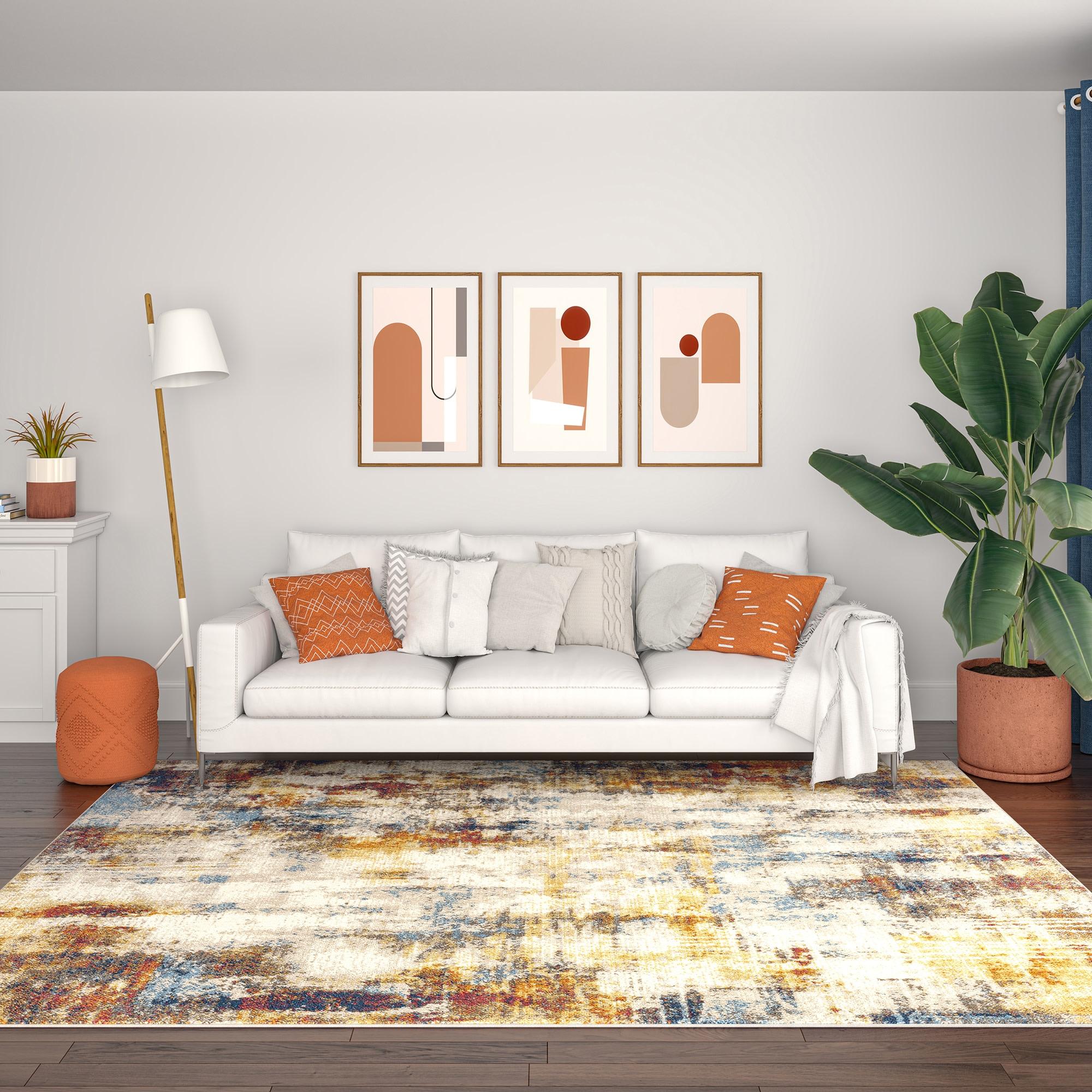 Tayse Chelsea 8 x 10 (ft) Loomed Polypropylene Multi Rectangular Indoor Area rug