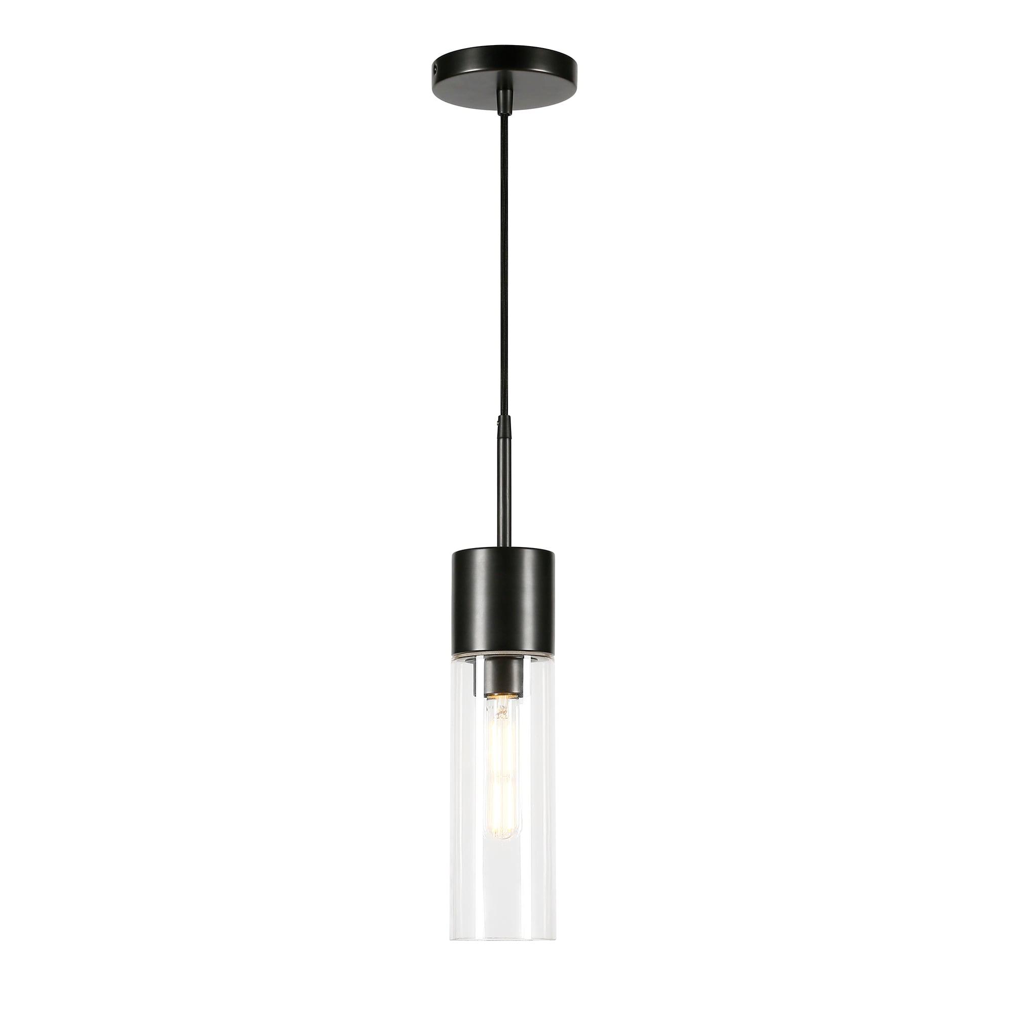Evelyn&Zoe Industrial Clear Glass Pendant
