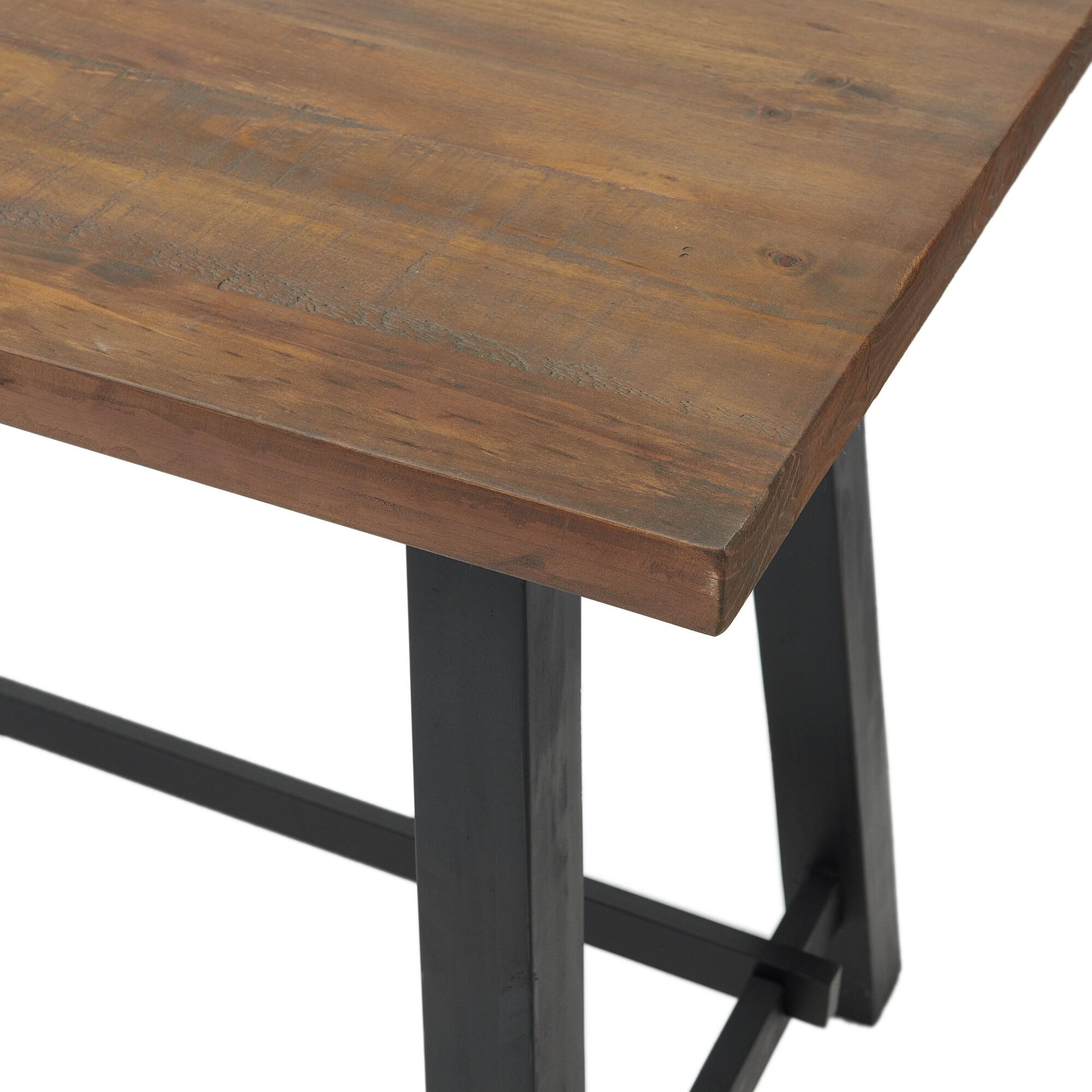 48" Adam Solid Wood Desk Rustic Natural - Alaterre Furniture: Stained Finish, No Storage, Home Office