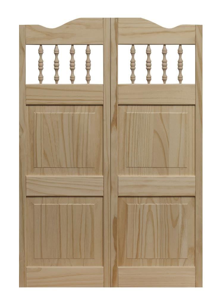 LTL Home Products 42'' Solid Wood Paneled Unfinished Café / Saloon Door