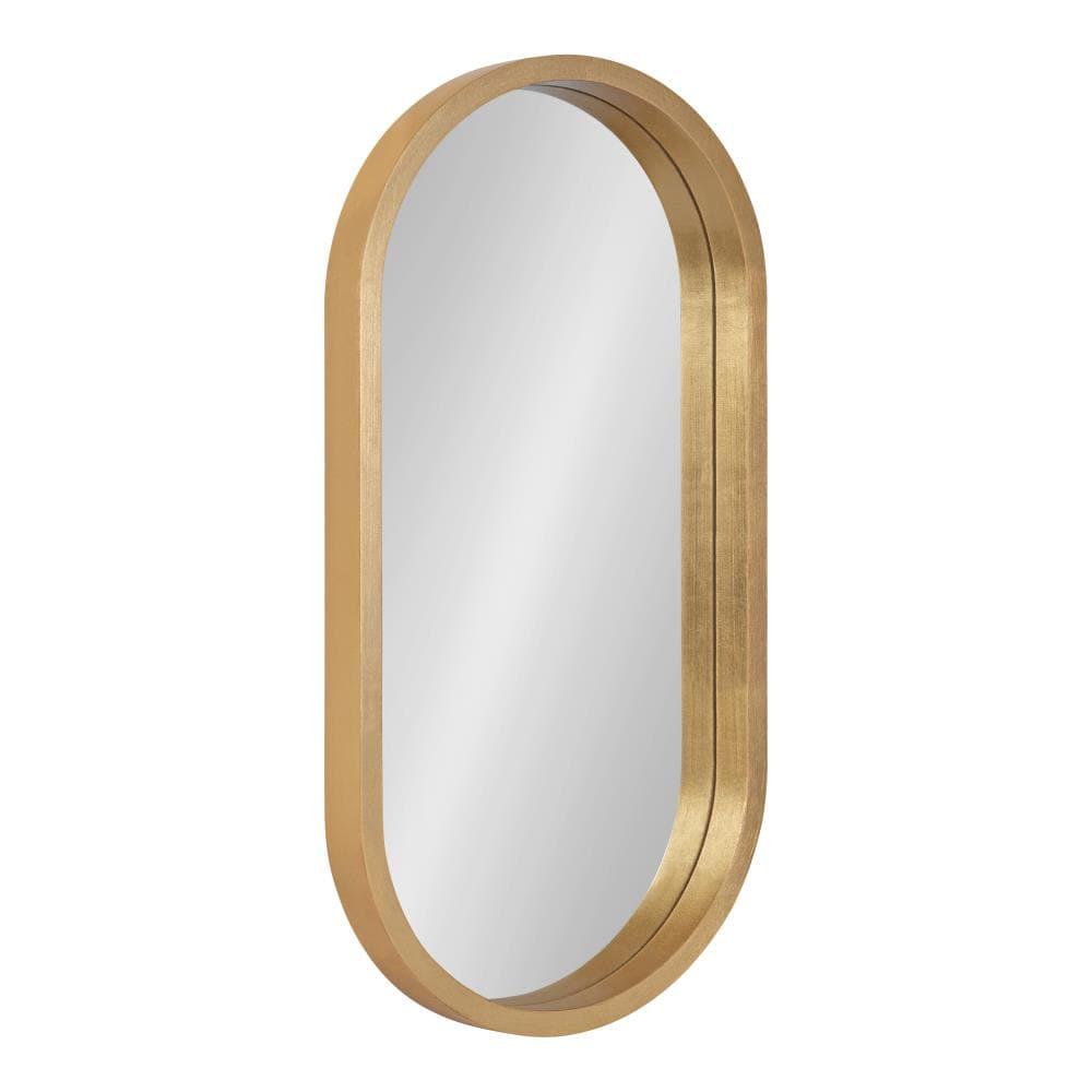 12" x 24" Travis Oval Wall Mirror Gold - Kate & Laurel All Things Decor: Modern MDF Frame, No Assembly Required