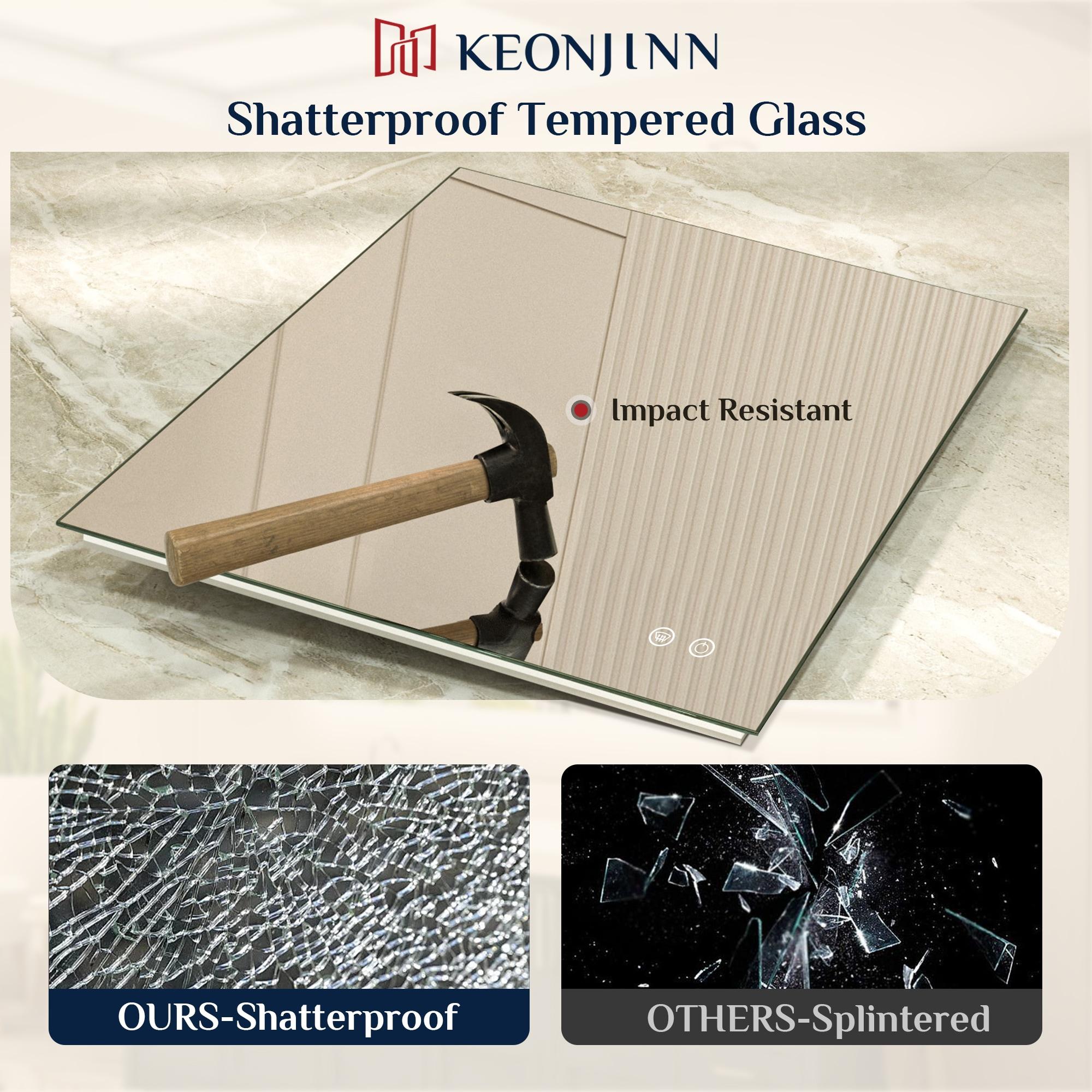 Ivy Bronx Keonjinn 40 X 24 In LED Bathroom Mirror With Lights, Adjustable 3 Color Lights, LED Vanity Mirror, Wall Mounted Anti-Fog Dimmable Mirror, UL Listed LED Driver, HD Tempered Glass(Horizontal/Vertical)