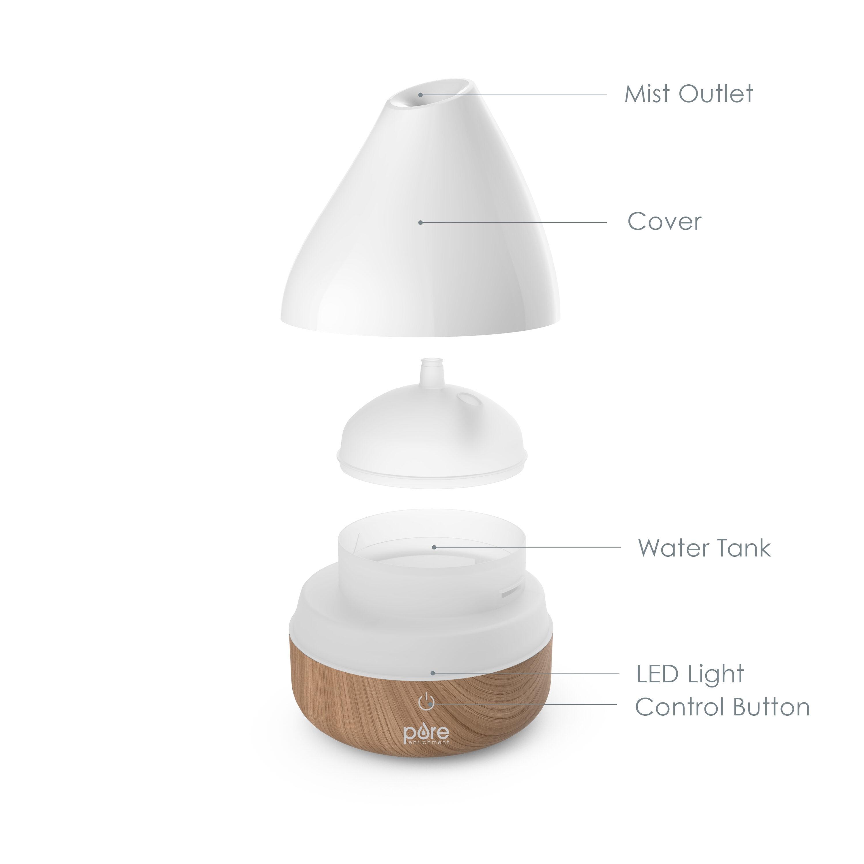 Aromatherapy Oil Diffuser 6.5" White - PureSpa: Electric, Hand Wash, 10hr Run Time, Phthalate-Free