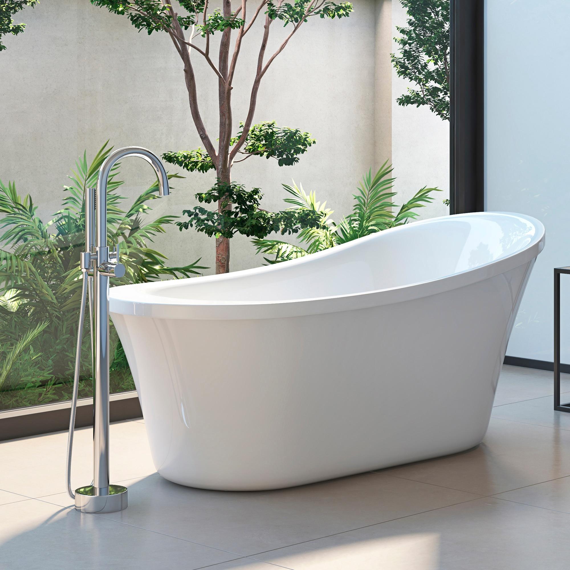 Ruby 65'' x 29.13'' Freestanding Soaking Acrylic Bathtub