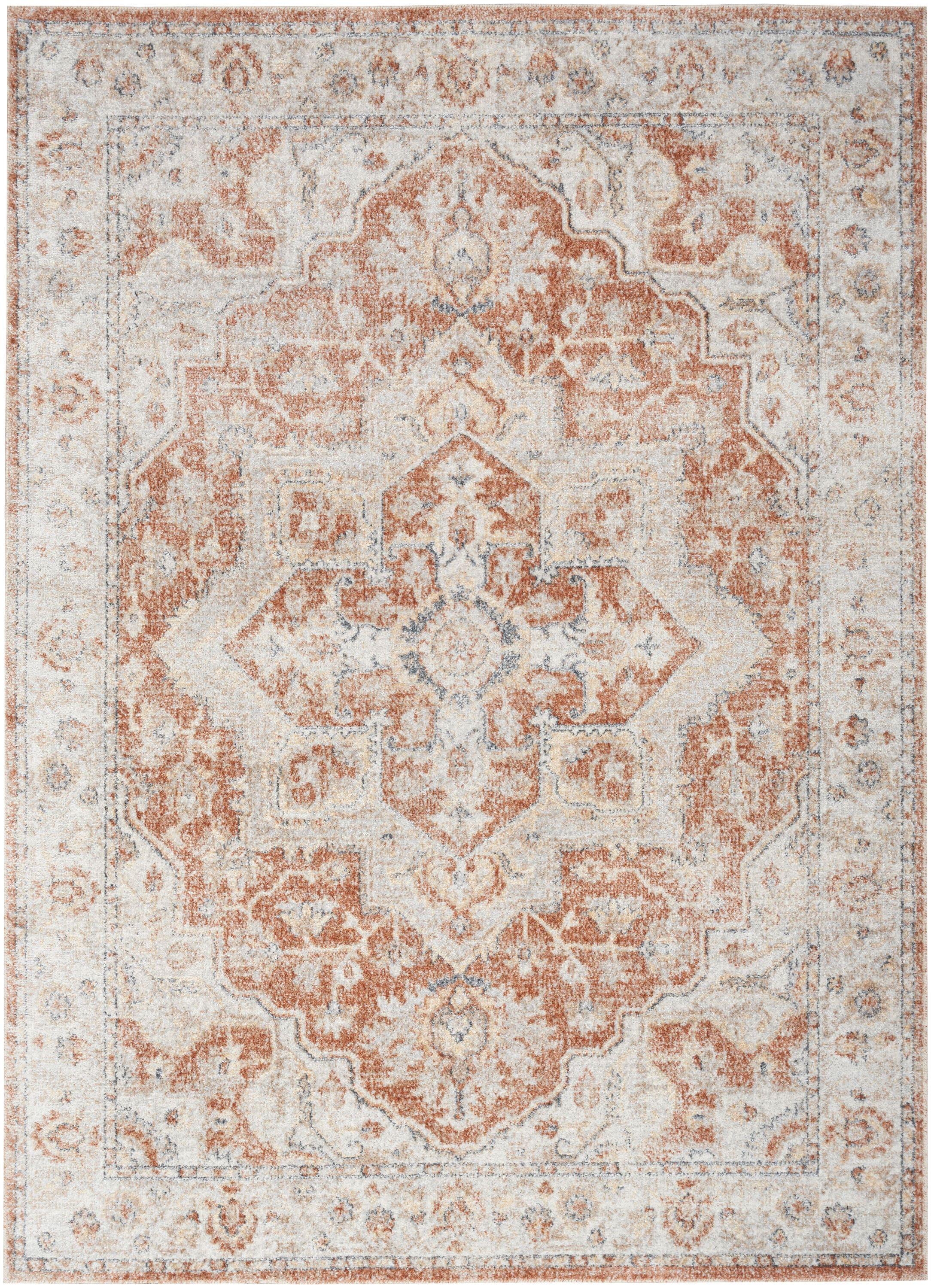 Nourison Astra Machine Washable Vintage Medallion Indoor Rug Gold/Multicolor 5'3" x 7'
