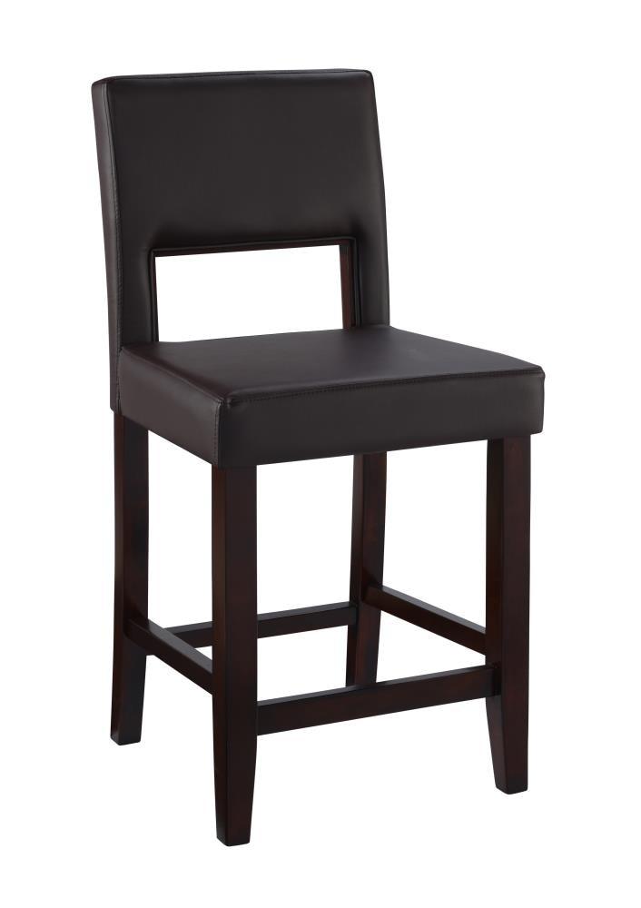 24" Vega Padded Counter Height Barstool with Ergonomic Footrest & Espresso Finish - Linon