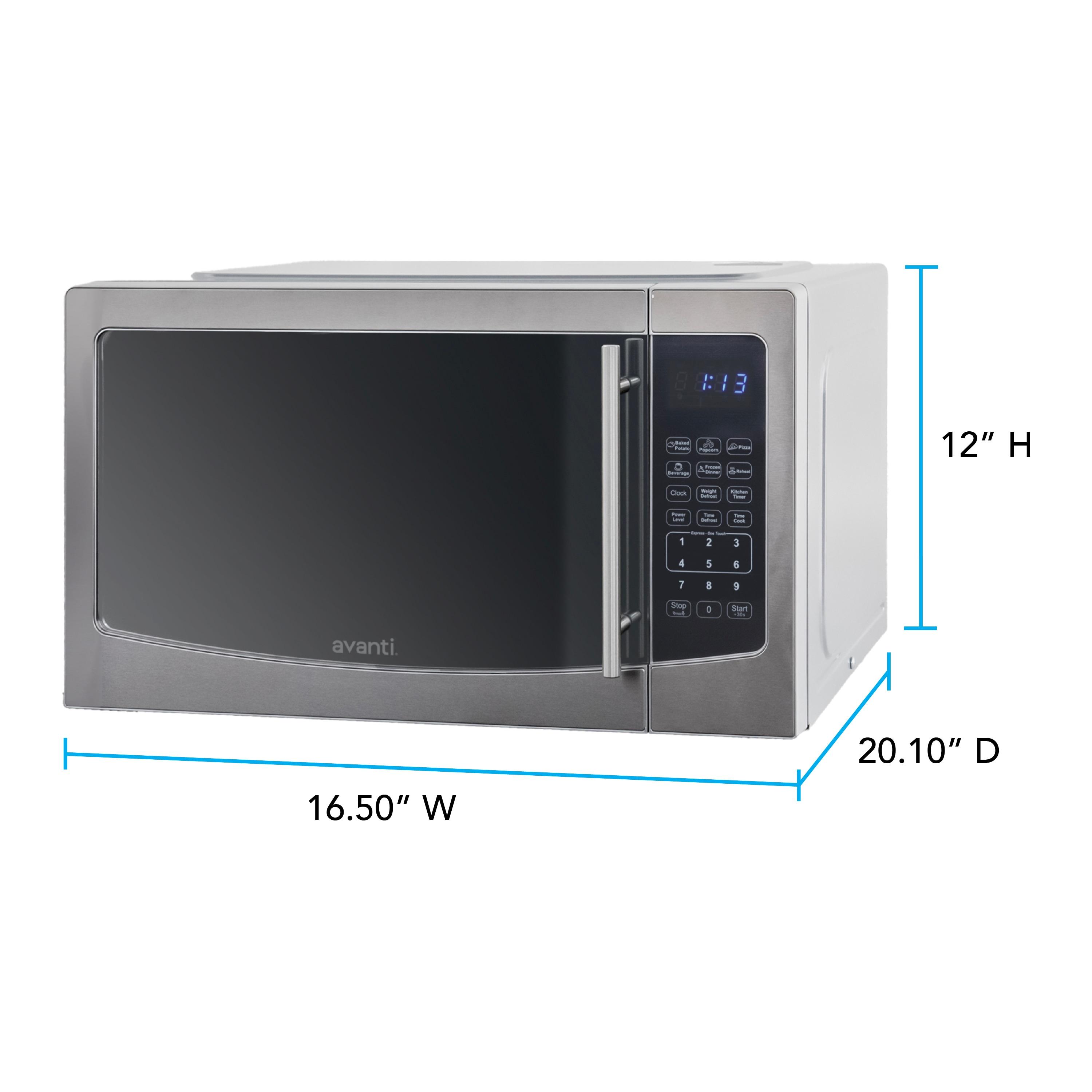 Avanti 1.1 cu. ft. Stainless Steel Microwave Oven, 1,000 W, Mirror-Finish