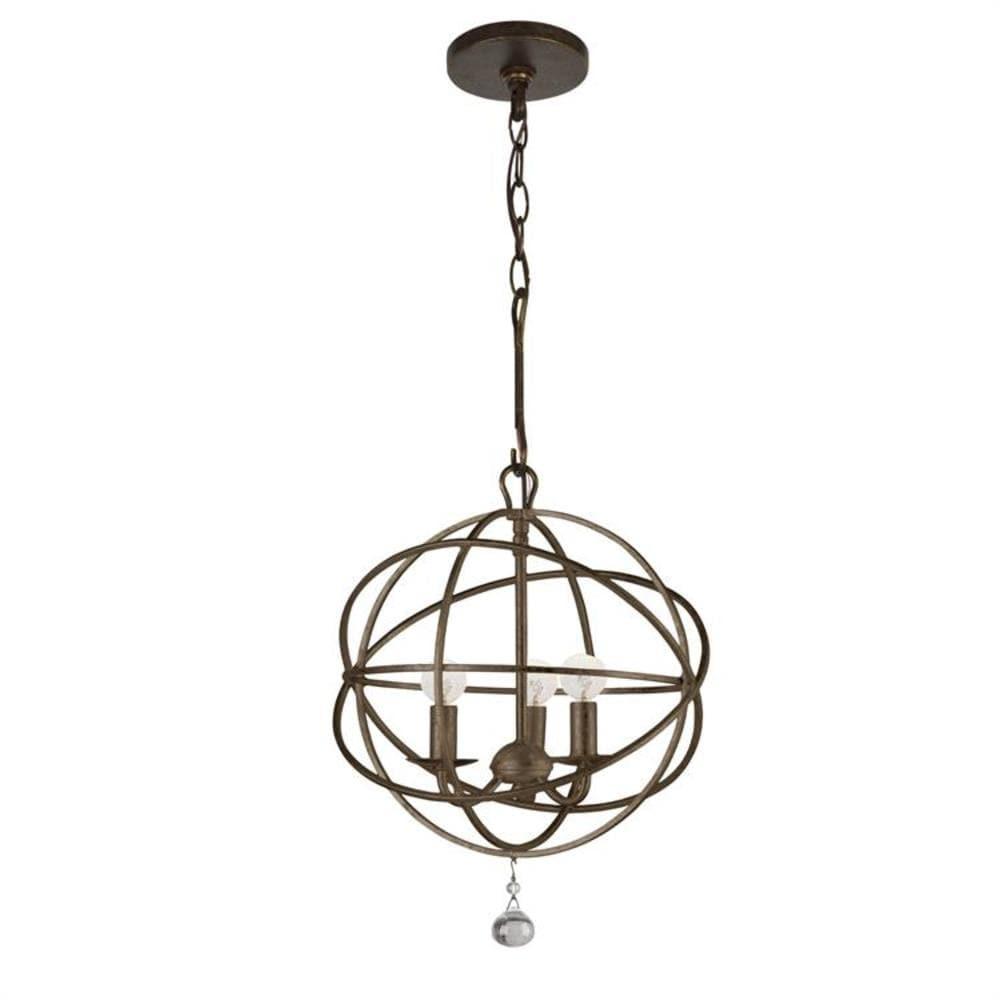 Crystorama Lighting - Three Light Mini Chandelier - Mini Chandelier - Solaris -