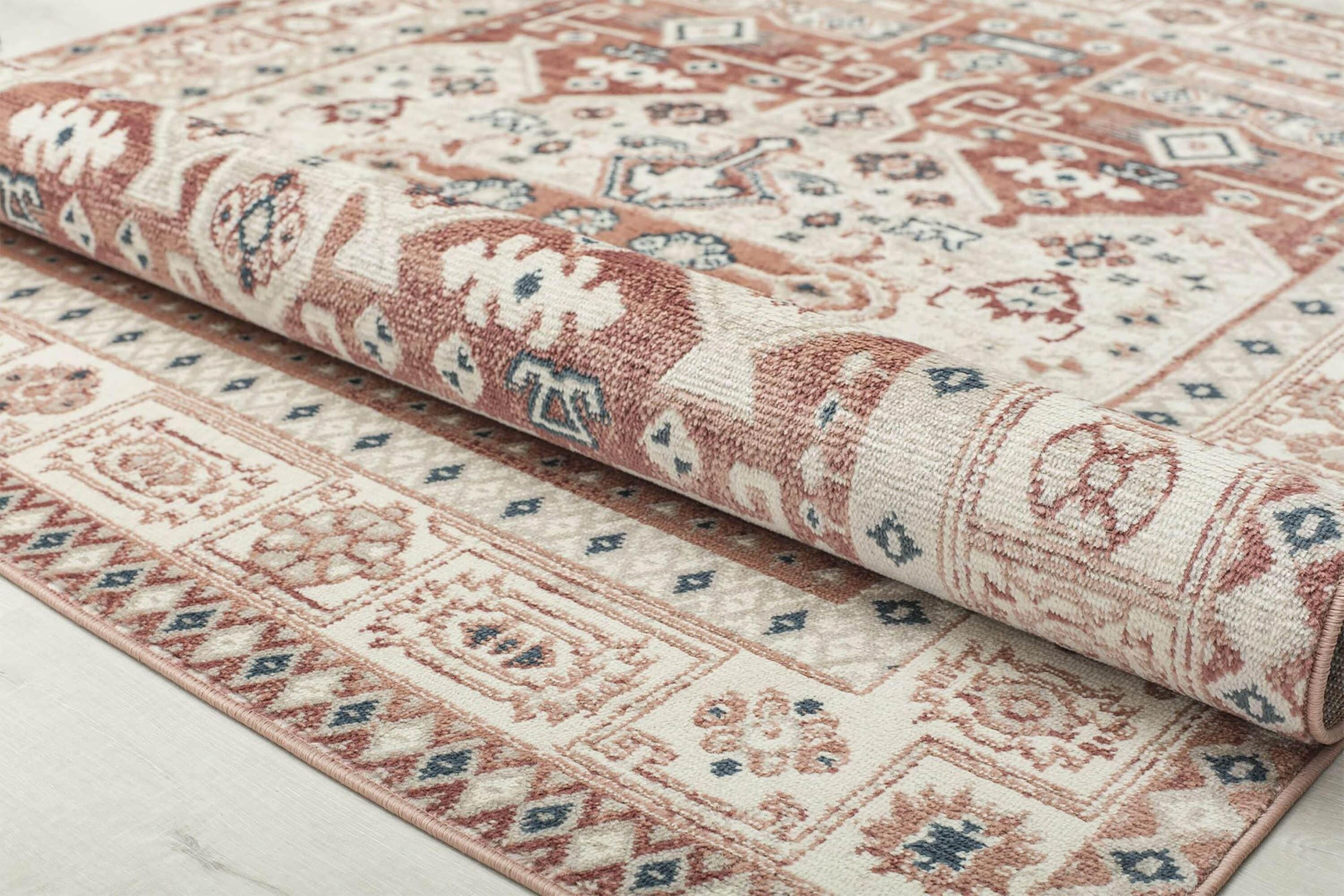 Rugs America Gallagher GL60A Sangria Koti Vintage Transitional Orange Area Rug for Dining Room Rug Neutral Rug Living Room Rug Kitchen, 2'6"x4'