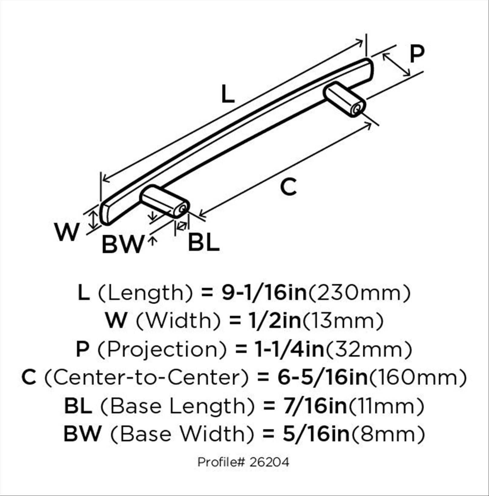 Cyprus 6 5/16" Center to Center Bar Pull