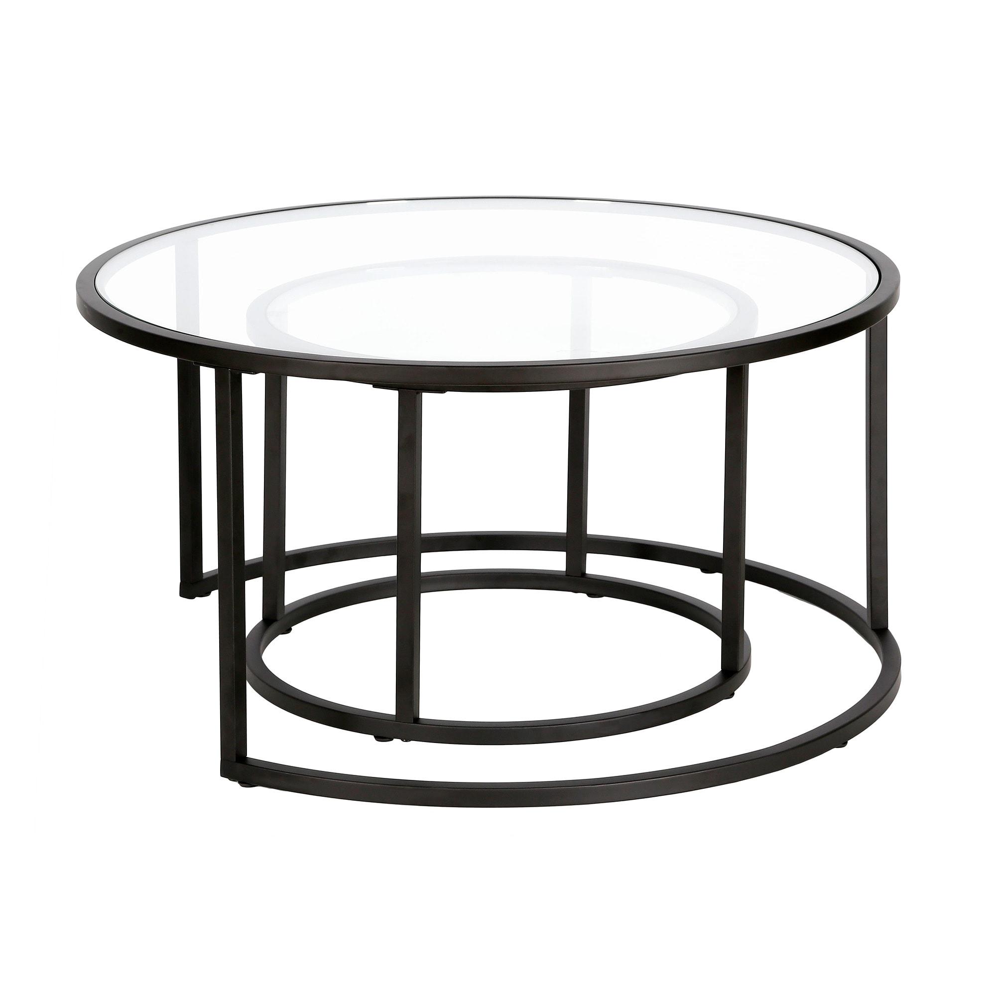 Evelyn&Zoe Watson Round Nested Coffee Table in Blackened Bronze