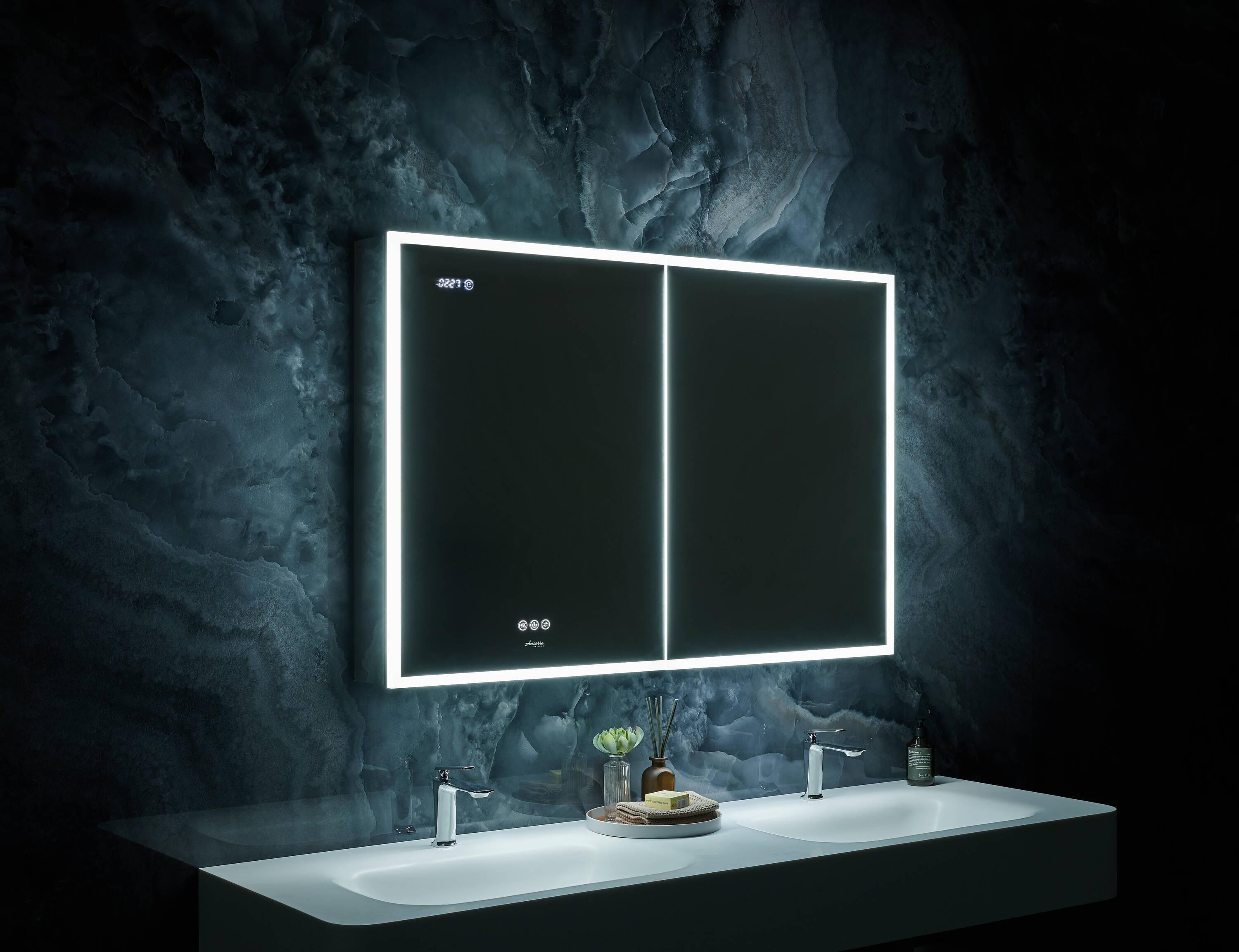 Ancerre Designs Pagani LED Mirror Medicine Cabinet With Defogger, Dimmer, Magnifier & USB Outlet