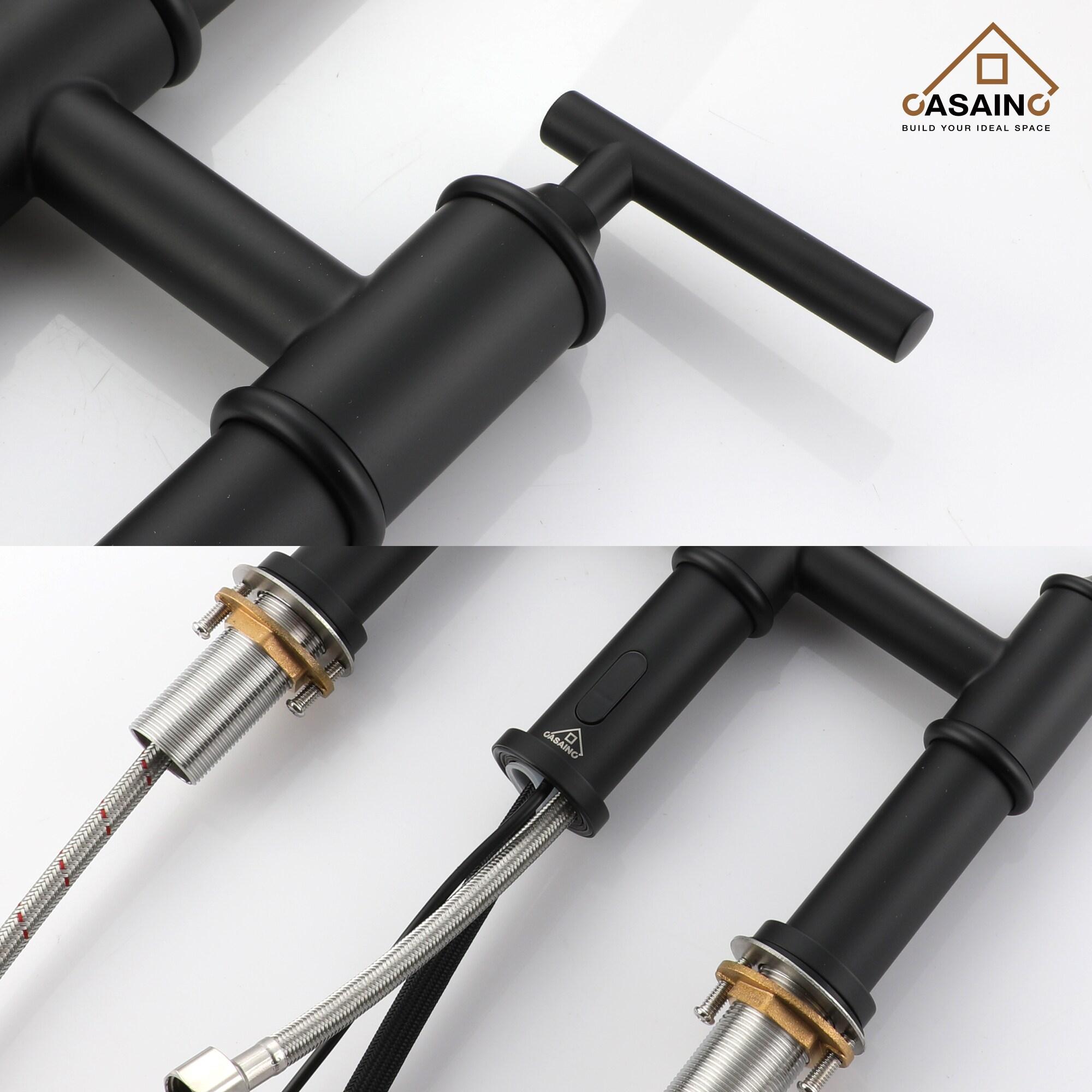 CASAINC 1.8 GPM Single-Handle Spring Pull-Down Kitchen Faucet Single Hole Faucet