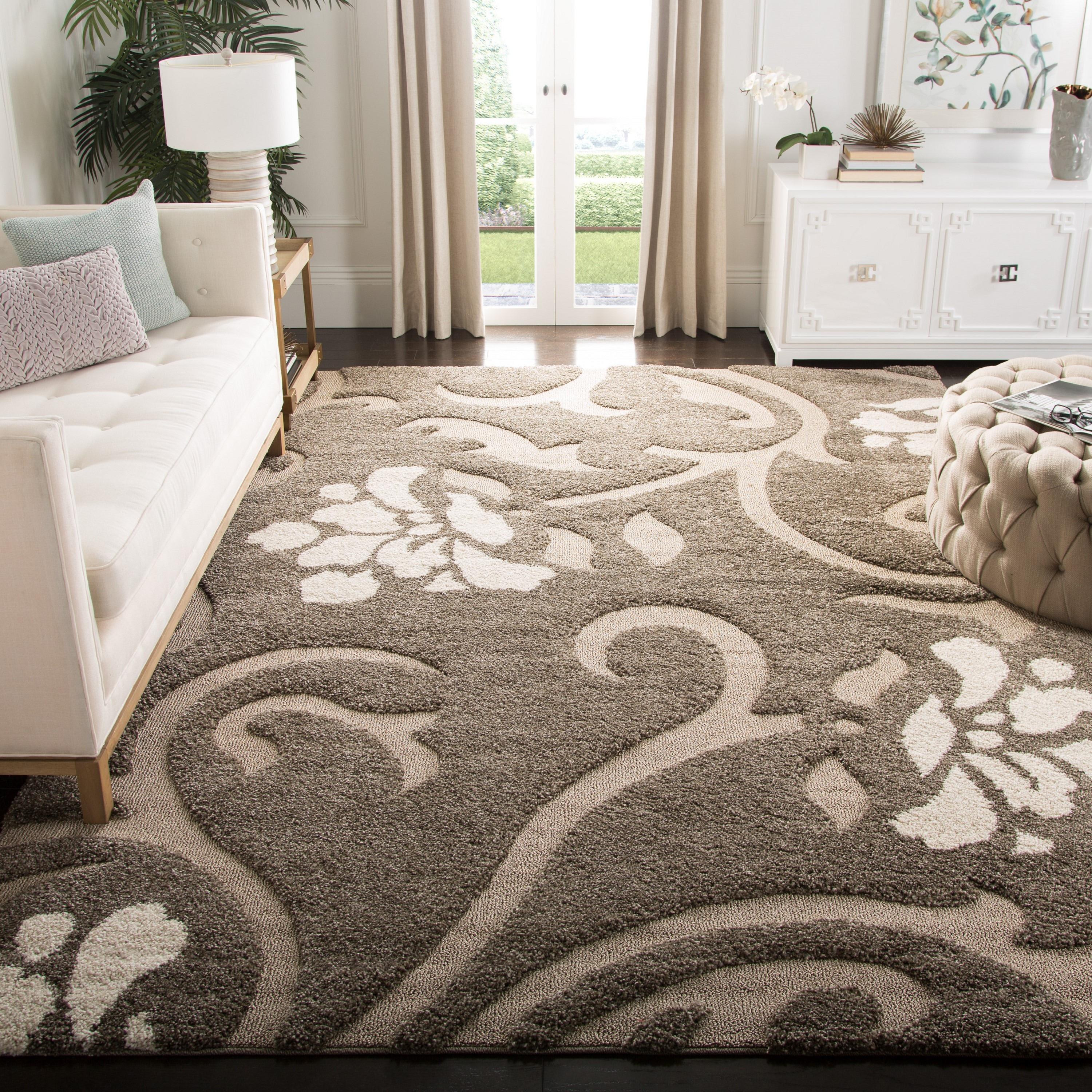 Florida Shag SG464 Power Loomed Indoor Area Rug - Smoke/Beige - 8'x10' - Safavieh.