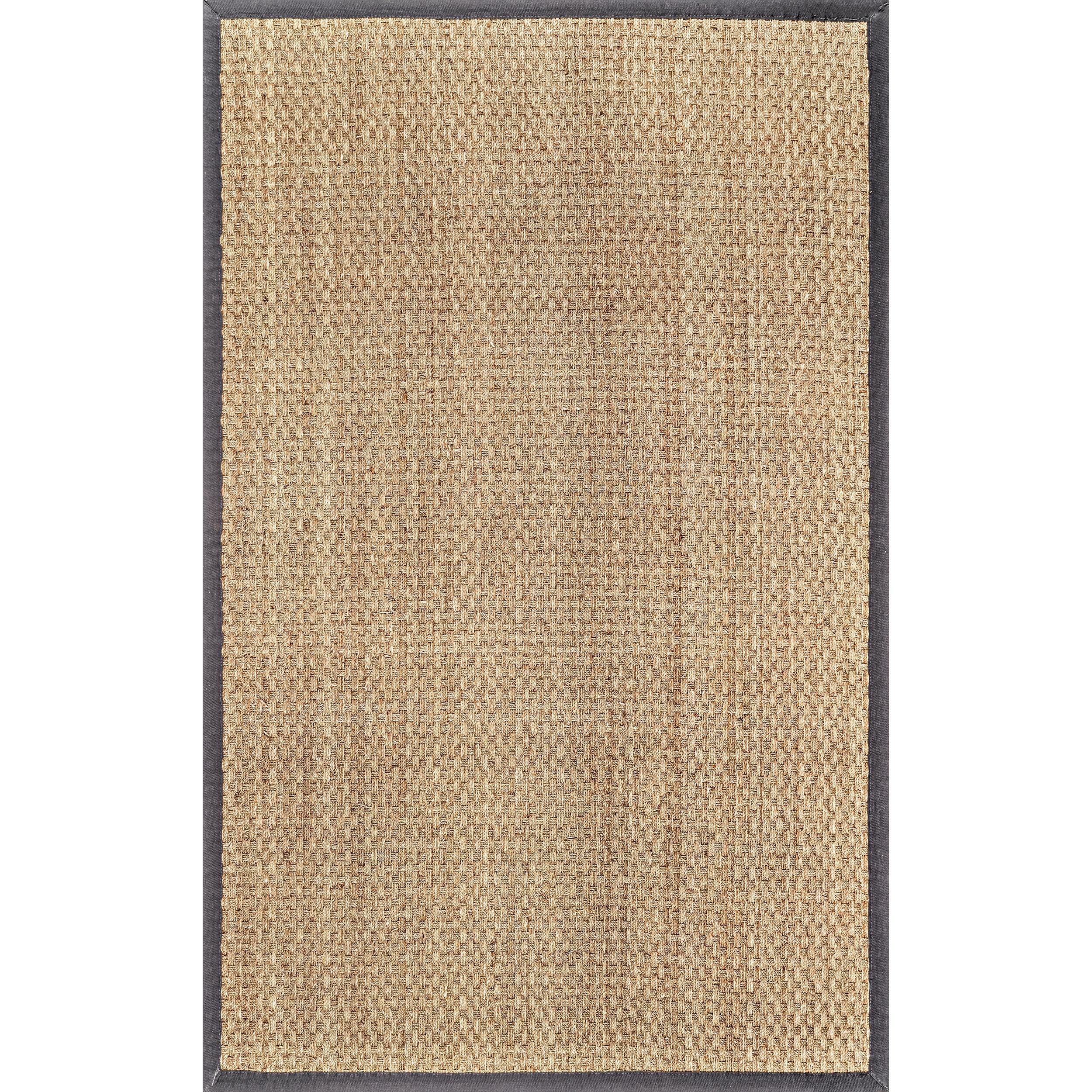 Dark Gray Seagrass Reversible Indoor/Outdoor Runner Rug, 2'6" x 6'