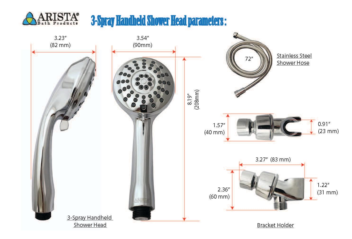 Handheld Shower Head 2.0 GPM GPM with Water Filtration