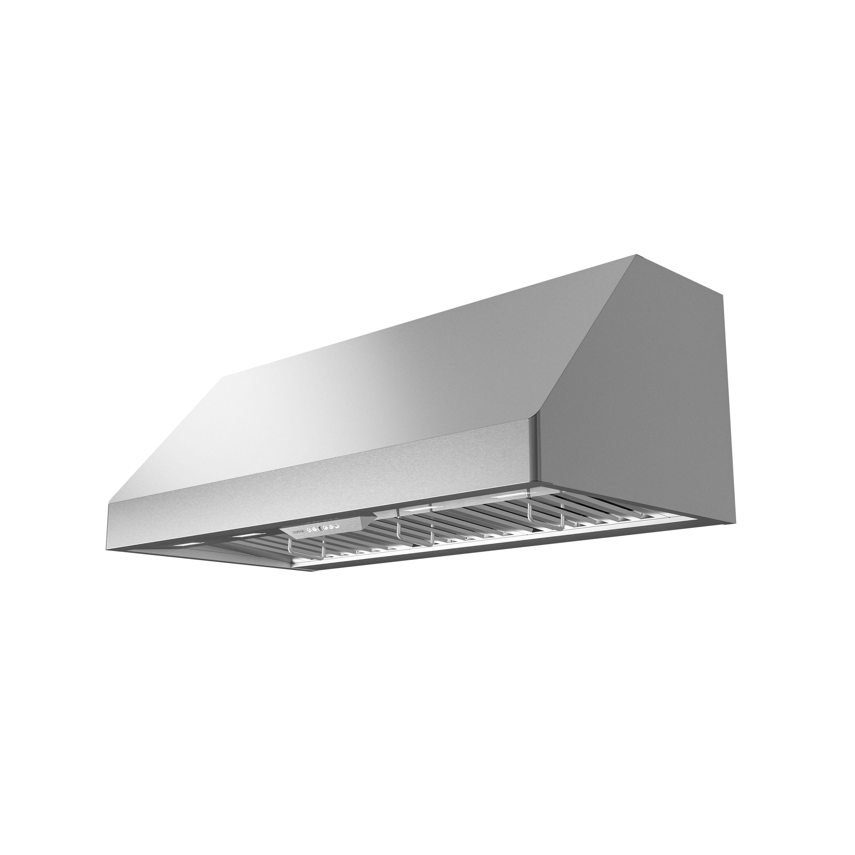 Zephyr Tempest II 48" 650 CFM Wall Mount Range Hood with LED Light in Stainless Steel