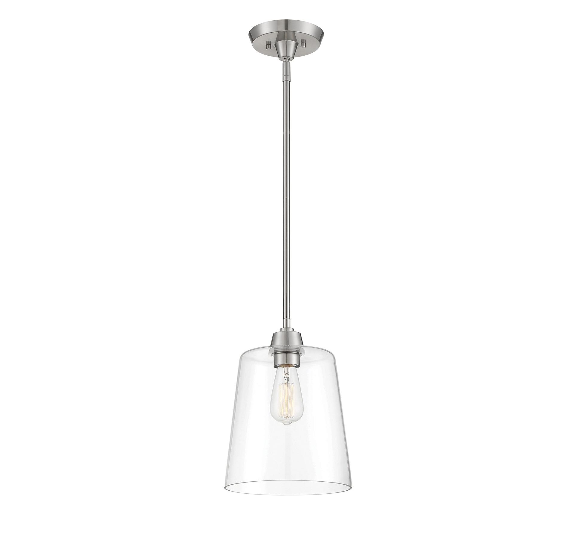 Templeton Brushed Nickel 11.5" Pendant Light with Clear Glass Shade