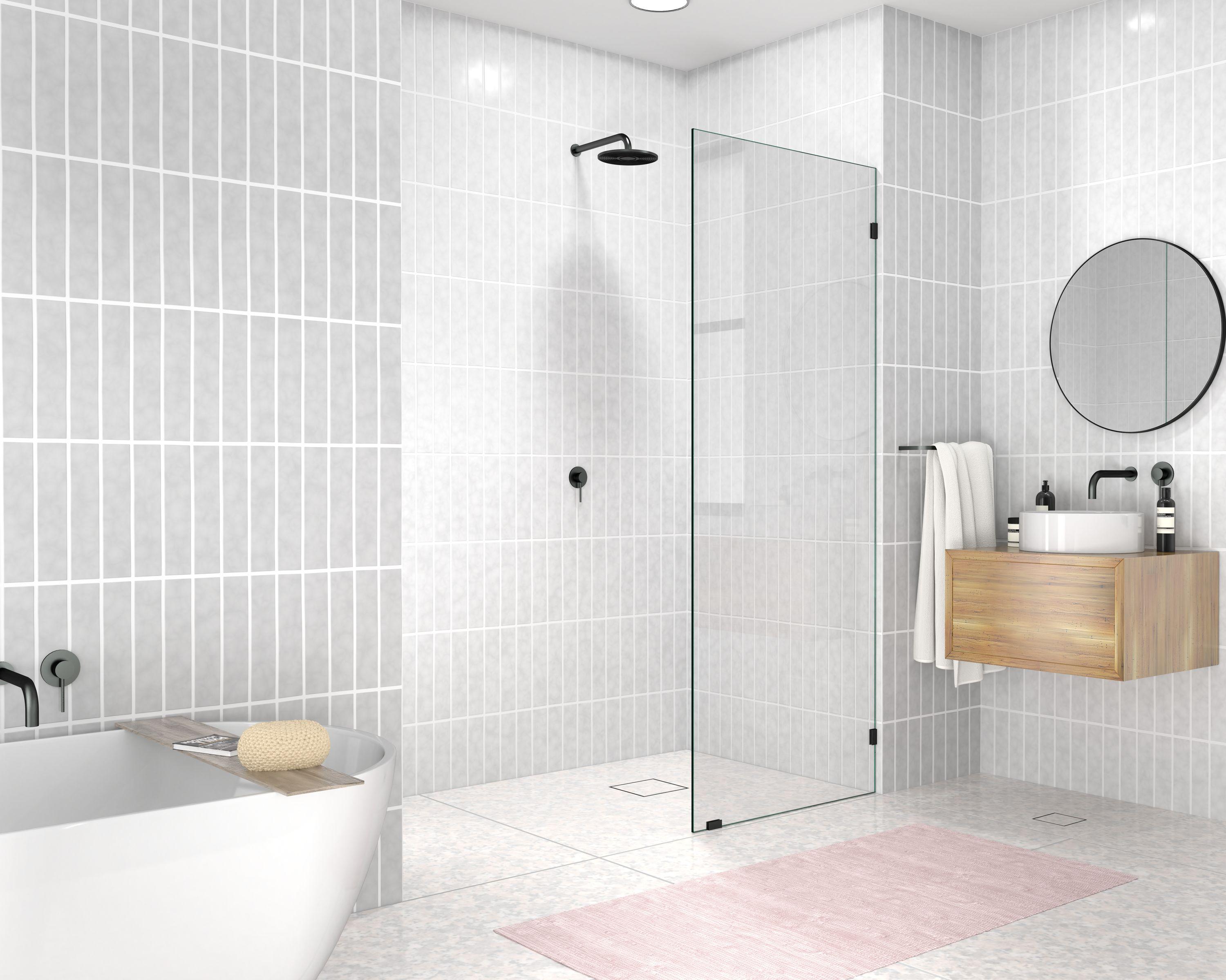 Vela 36 in. x 78 in. Fully Frameless Single Fixed Shower Panel