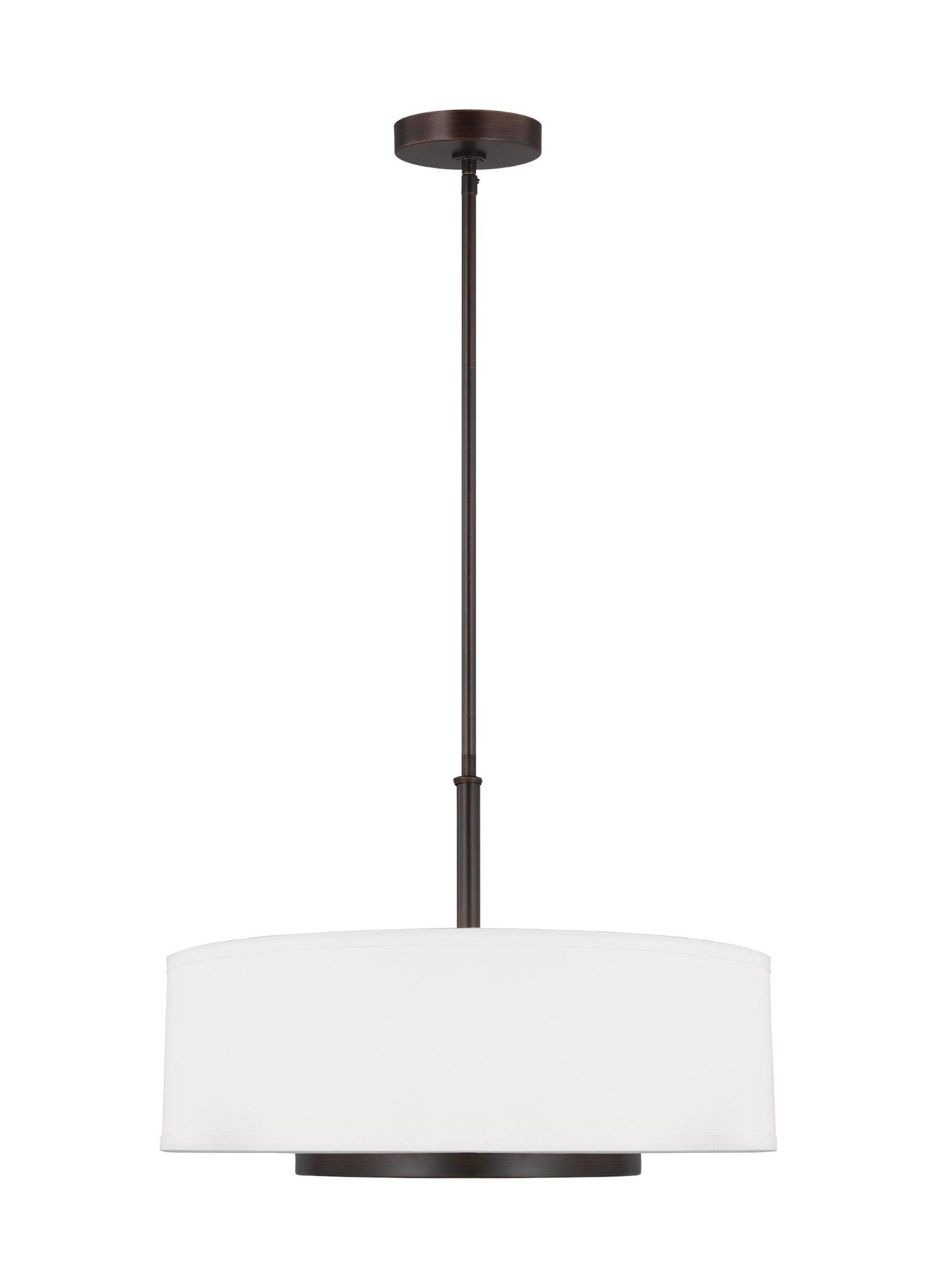 Generation Lighting 6628003-710 Nance Three - Light Pendant Hanging Modern Fixture, Bronze