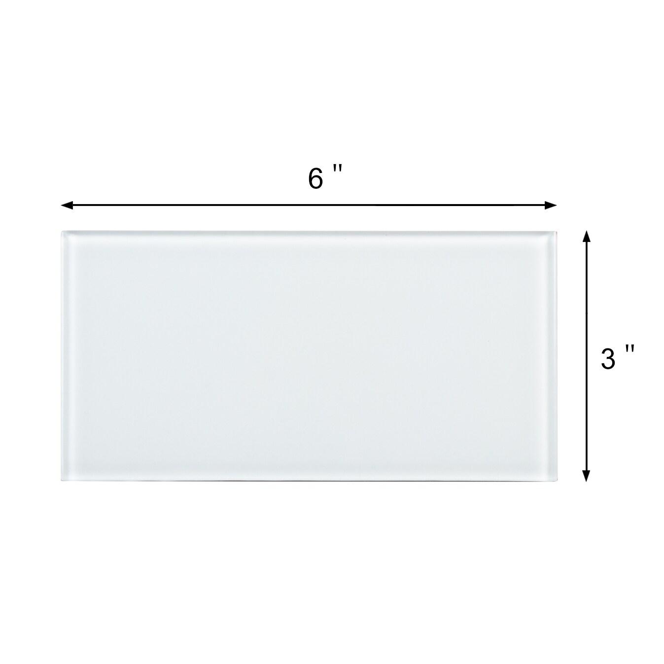 3'' W x 6'' L Glass Peel and Stick Subway Tile