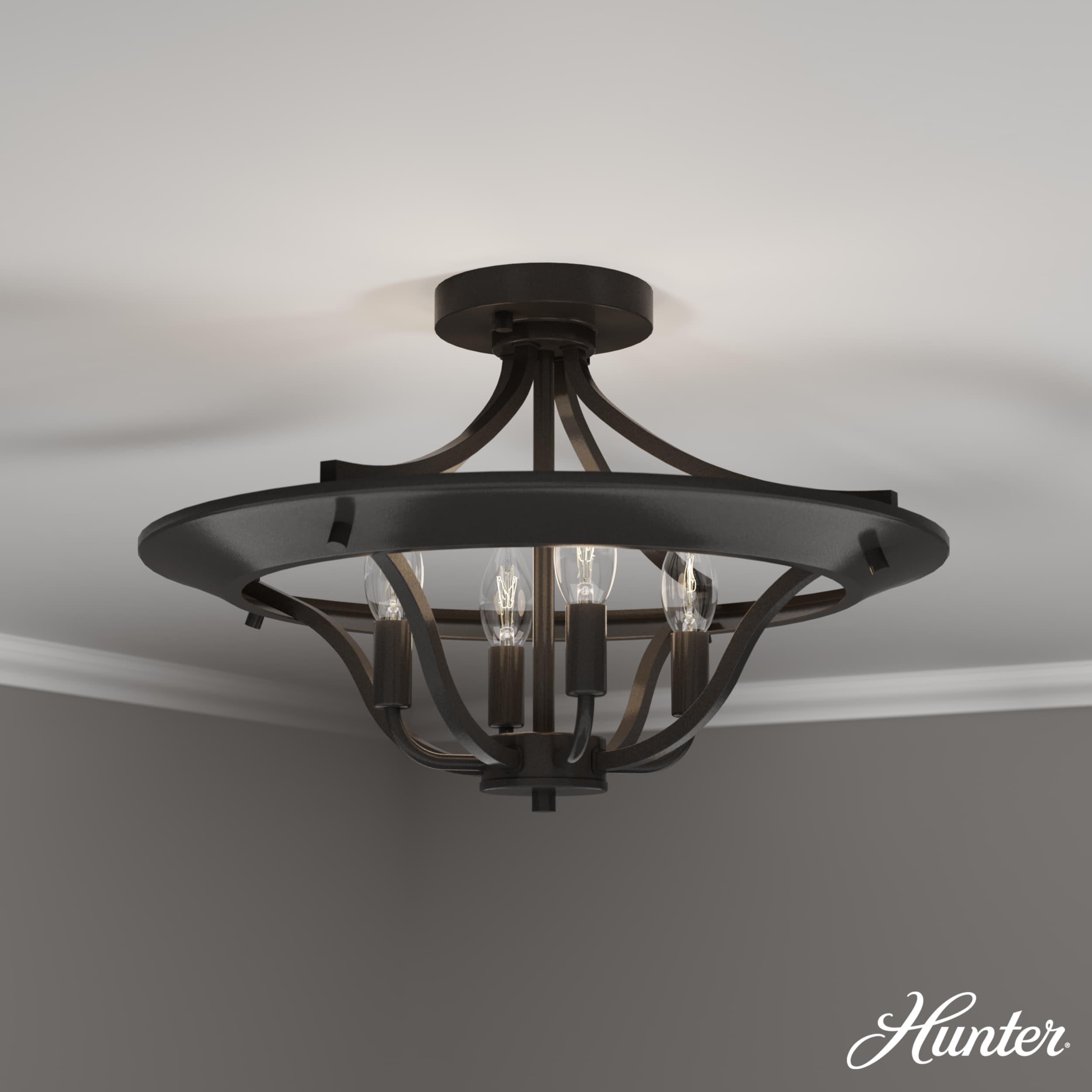 Hunter Fan Perch Point 4 Light Semi Flush Mount