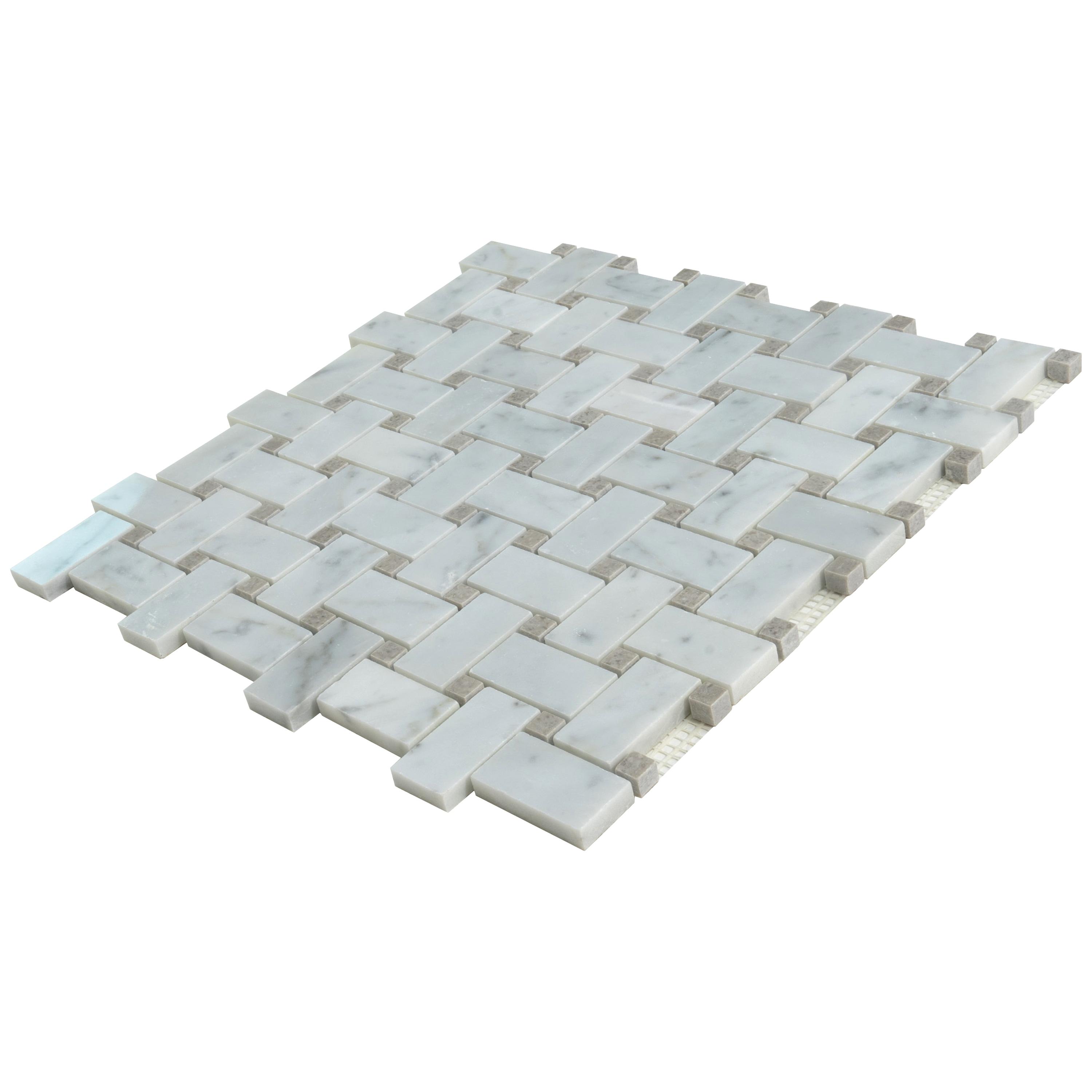 12" x 12" Natural Stone Basketweave Mosaic Wall & Floor Tile