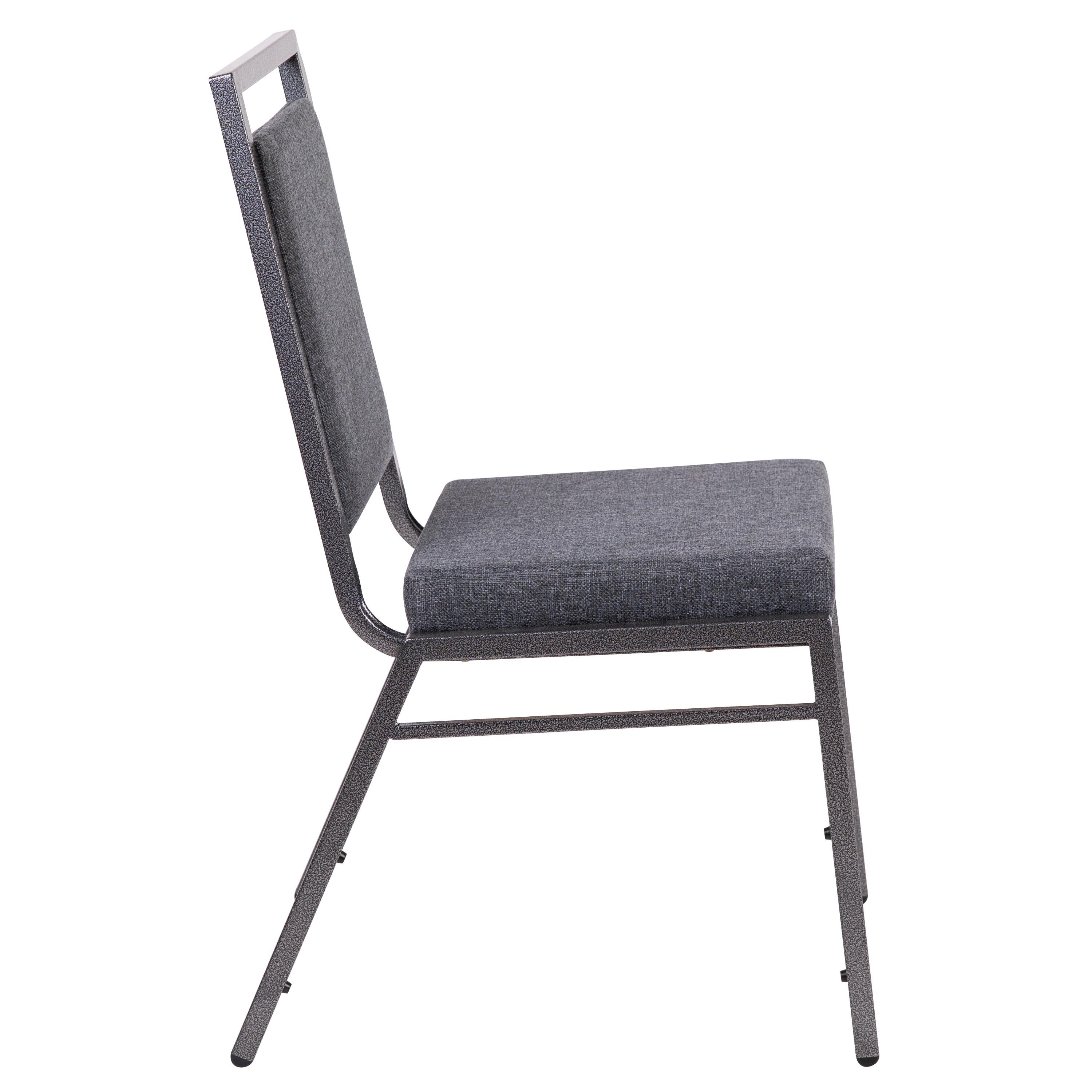 Columbus Square Back Stacking Banquet Chair with Silvervein Frame