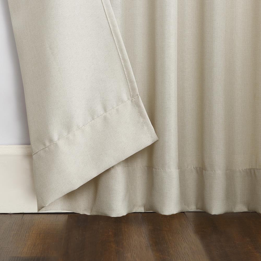 40"x95" No. 918 Light Filtering Semi-Sheer Joshua Heathered Texture Tab Top Curtain Panel Off-White