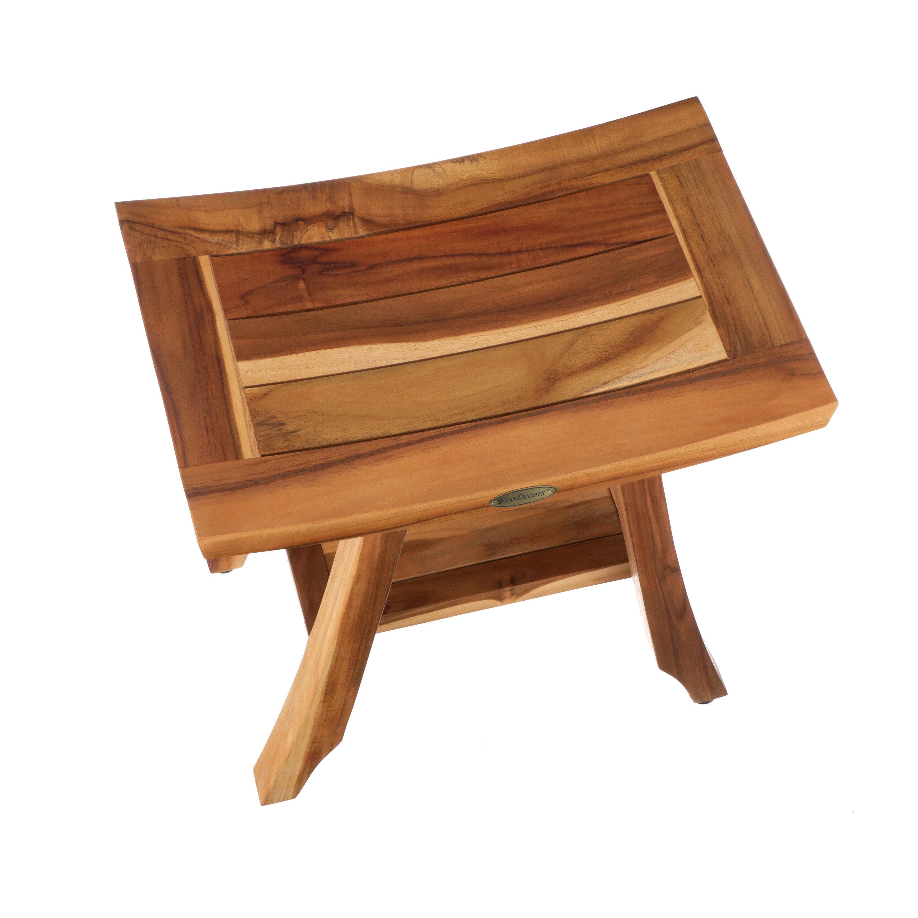 EcoDecors Satori - Teak Shower Bench, Teak Bench Shower, Teak Bathroom Bench, Teak Wood Shower Bench, in Woodland Brown