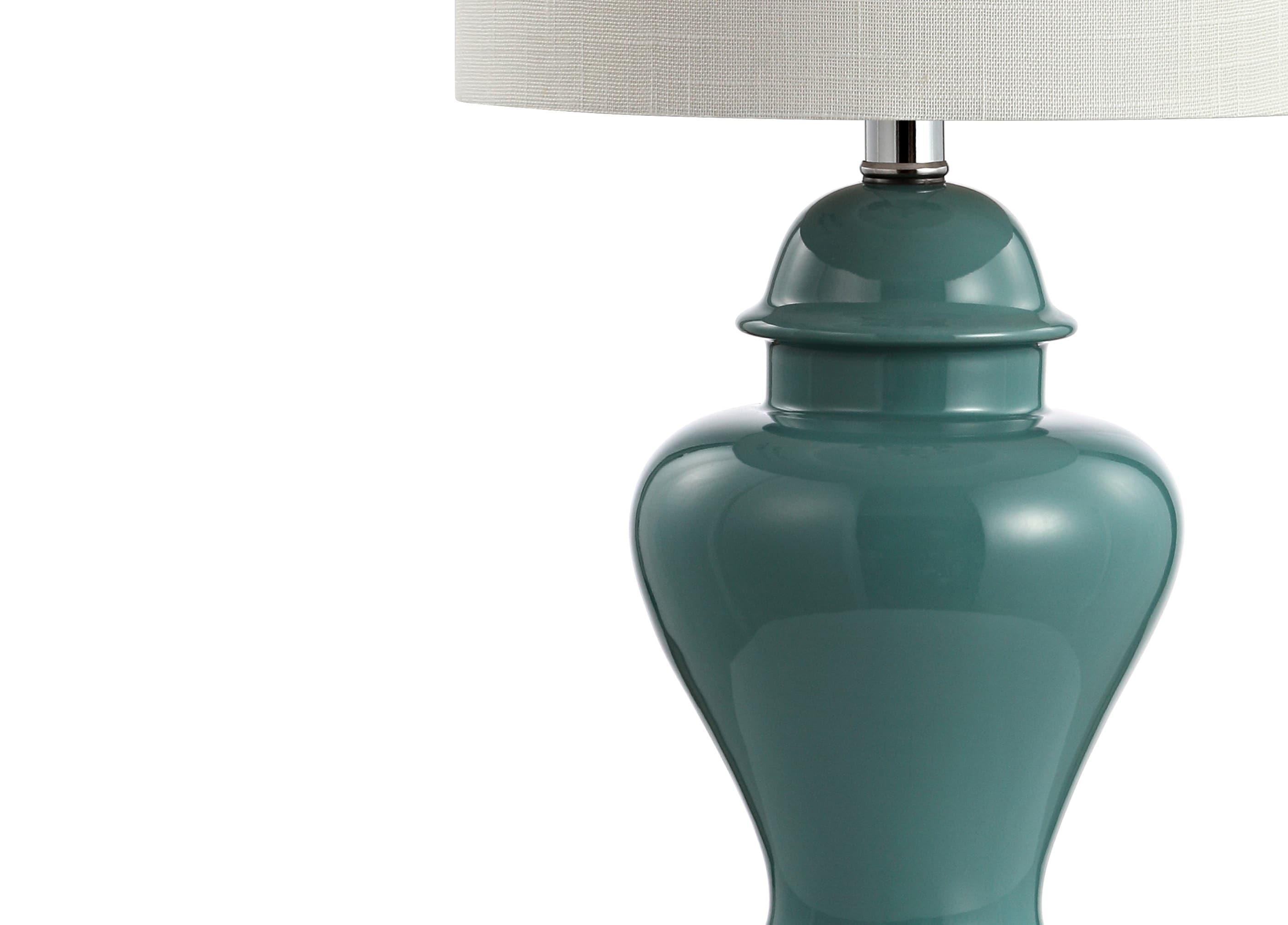 JONATHAN Y Qin 22" Ceramic/Iron Classic Cottage LED Table Lamp, Jade Green