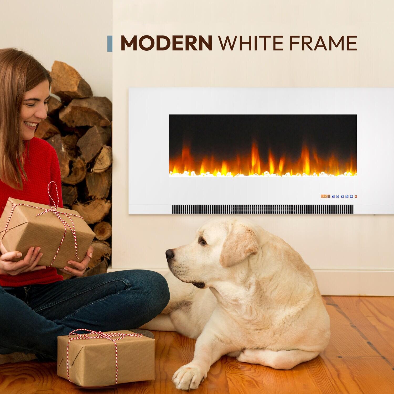 Cambridge Cambridge Wall Mount Electric Fireplace Heater with Remote Control for Indoor Use in Living Room, Bedroom, Home Office