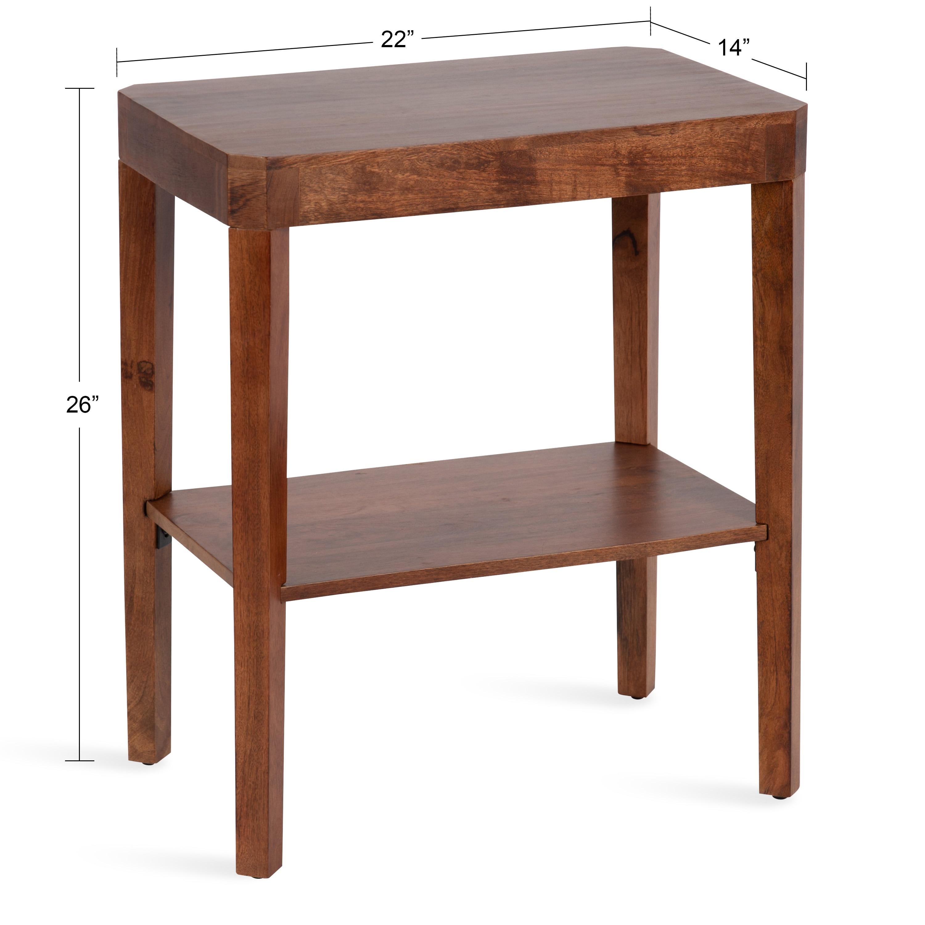 Kate and Laurel Talcott Rectangle Wood Side Table, 22x14x26, Walnut Brown