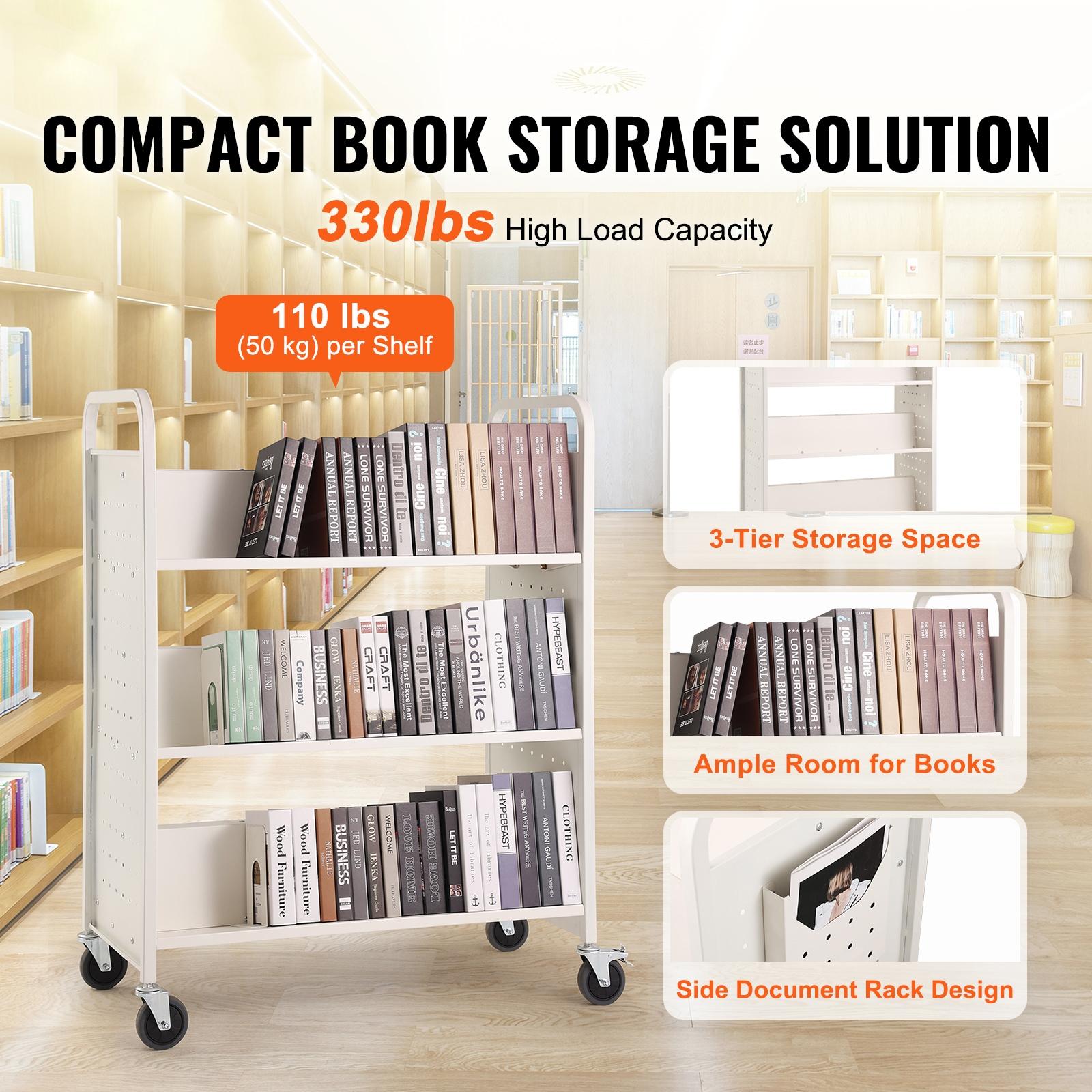 Stellweilan Tessberg 49.2'' H Book Cart with Wheels