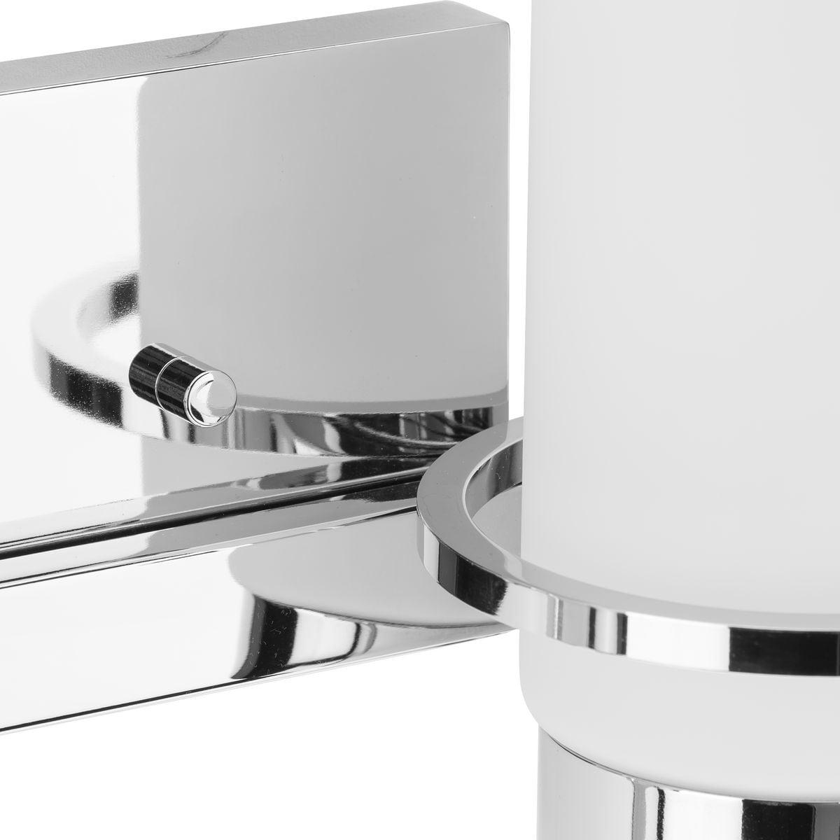 Progress Lighting Reiss 2-Light Vanity Light, Polished Chrome, White Glass Shade