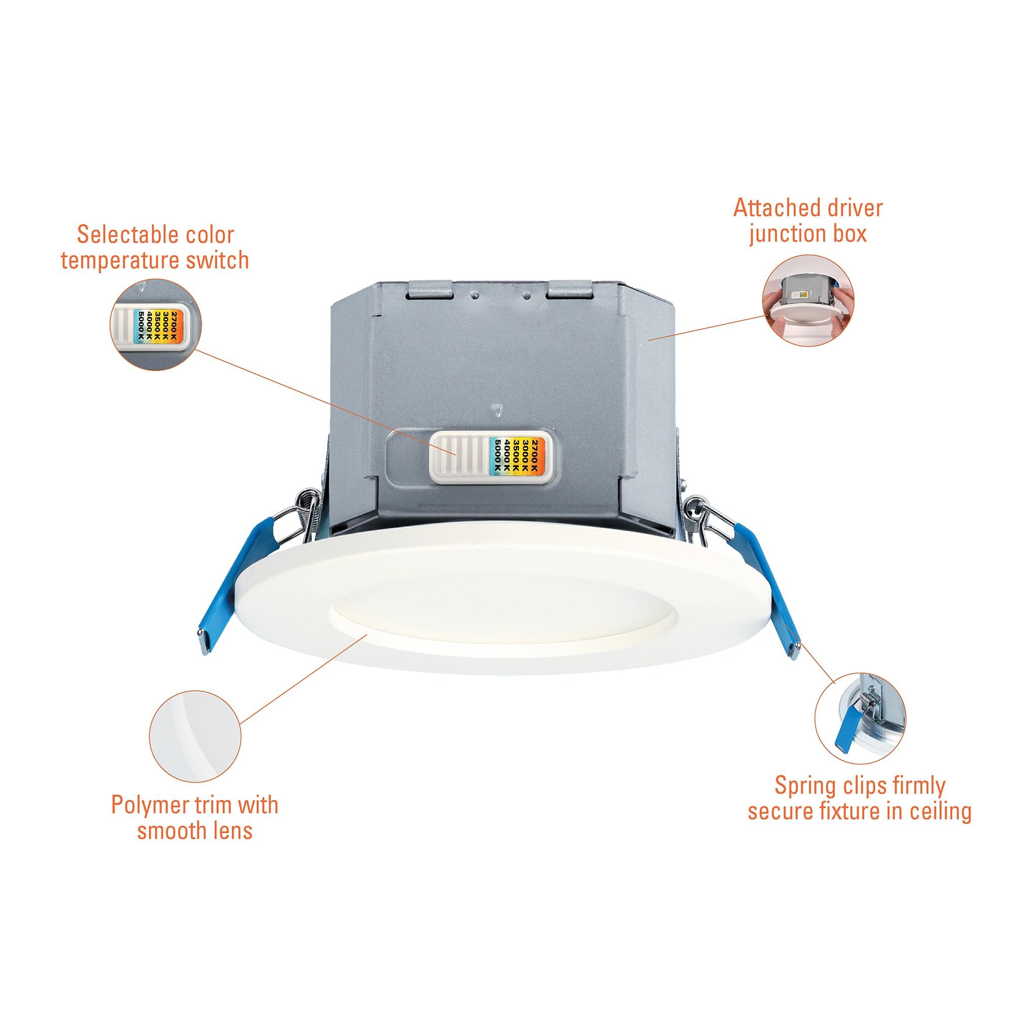 HALO CJB 4 inch 5CCT Canless Recessed Integrated LED Downlight with Attached JBOX 12 Pack