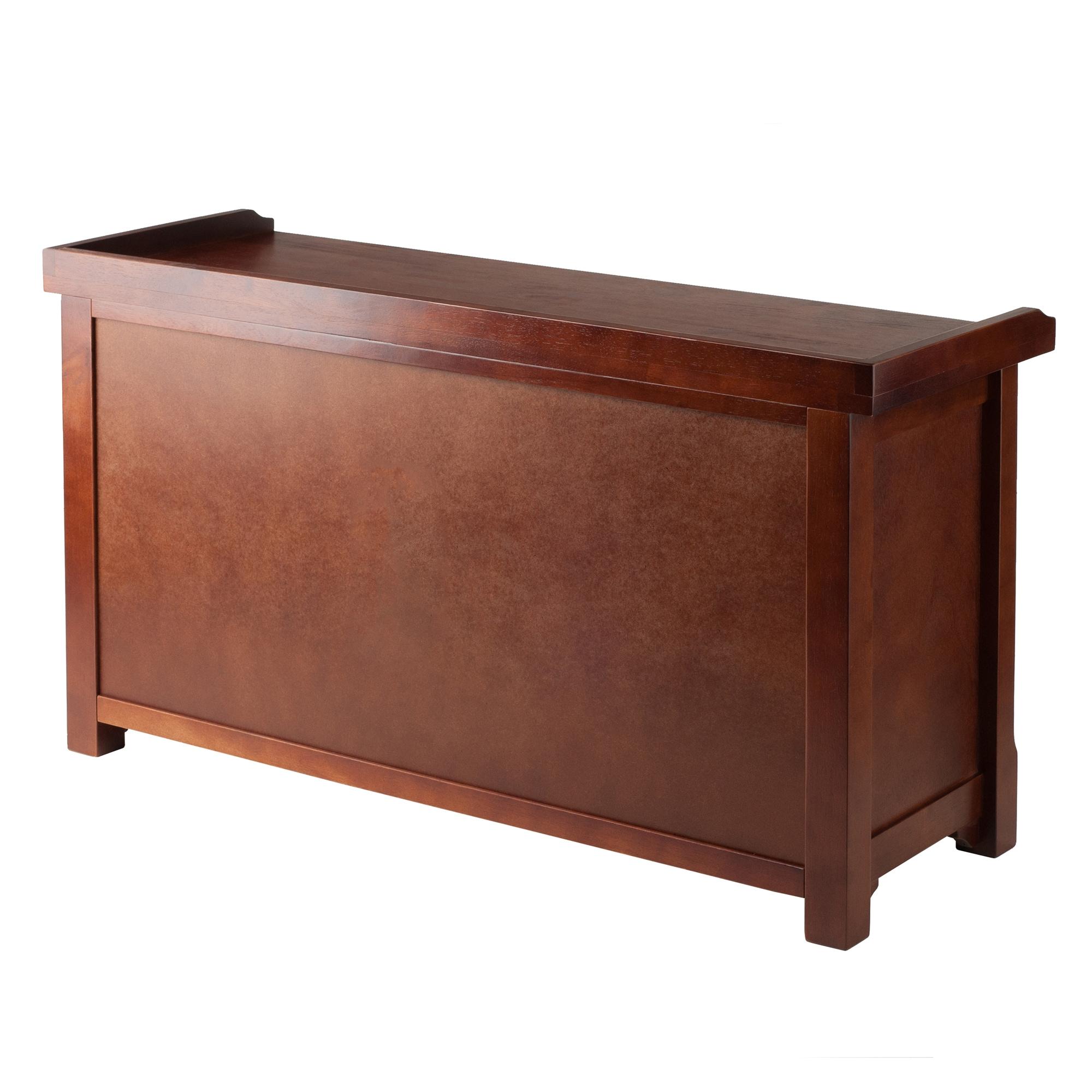 Benches Winsome Walnut: Upholstered Dining Bench, Entryway Shoe Storage with Adjustable Shelf